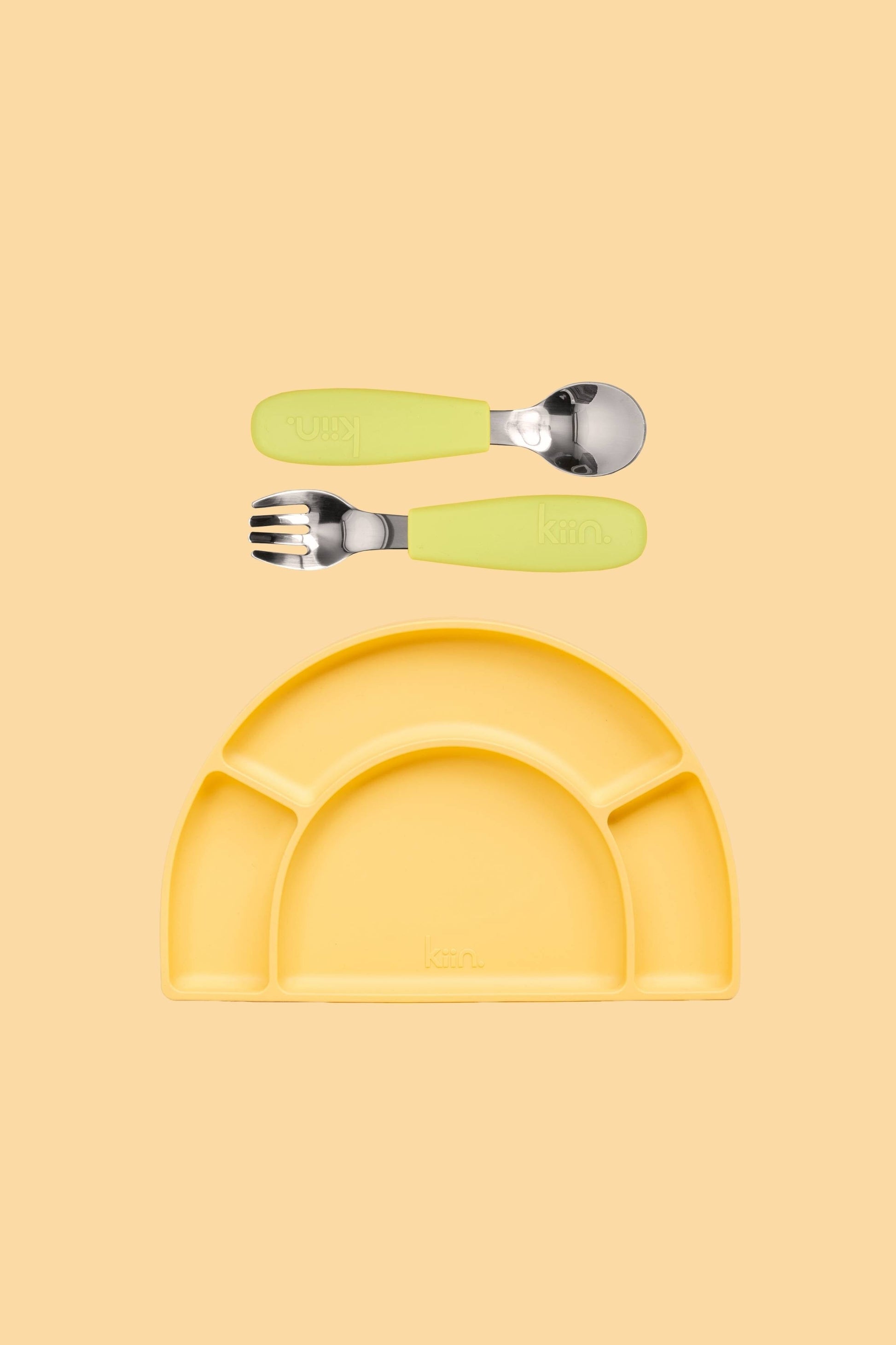 Silicone Plate & Cutlery Bundle Bundles Kiin ® Apple Buttercup 