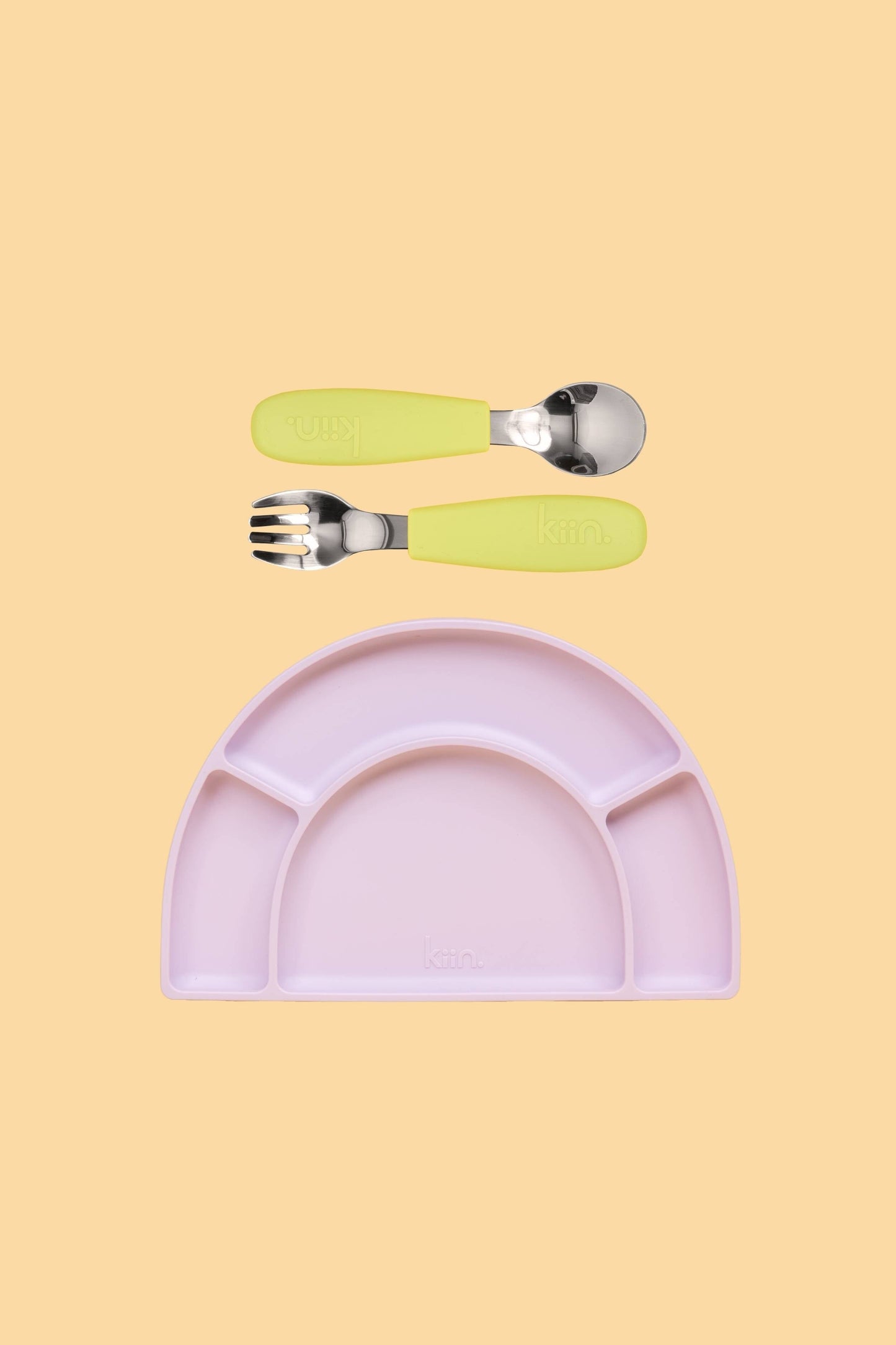 Silicone Plate & Cutlery Bundle Bundles Kiin ® Apple Lilac 