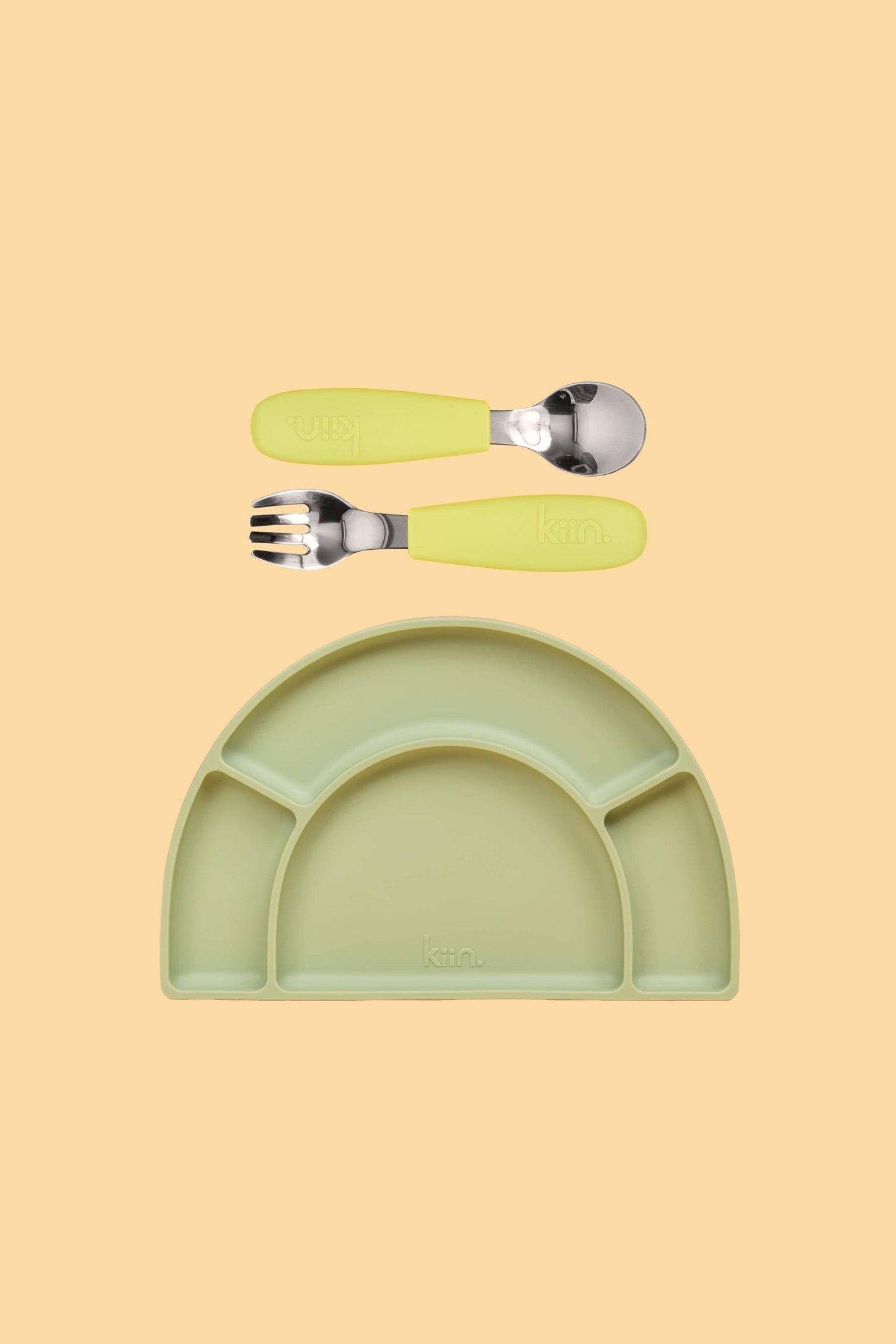 Silicone Plate & Cutlery Bundle Bundles Kiin ® Apple Sage 