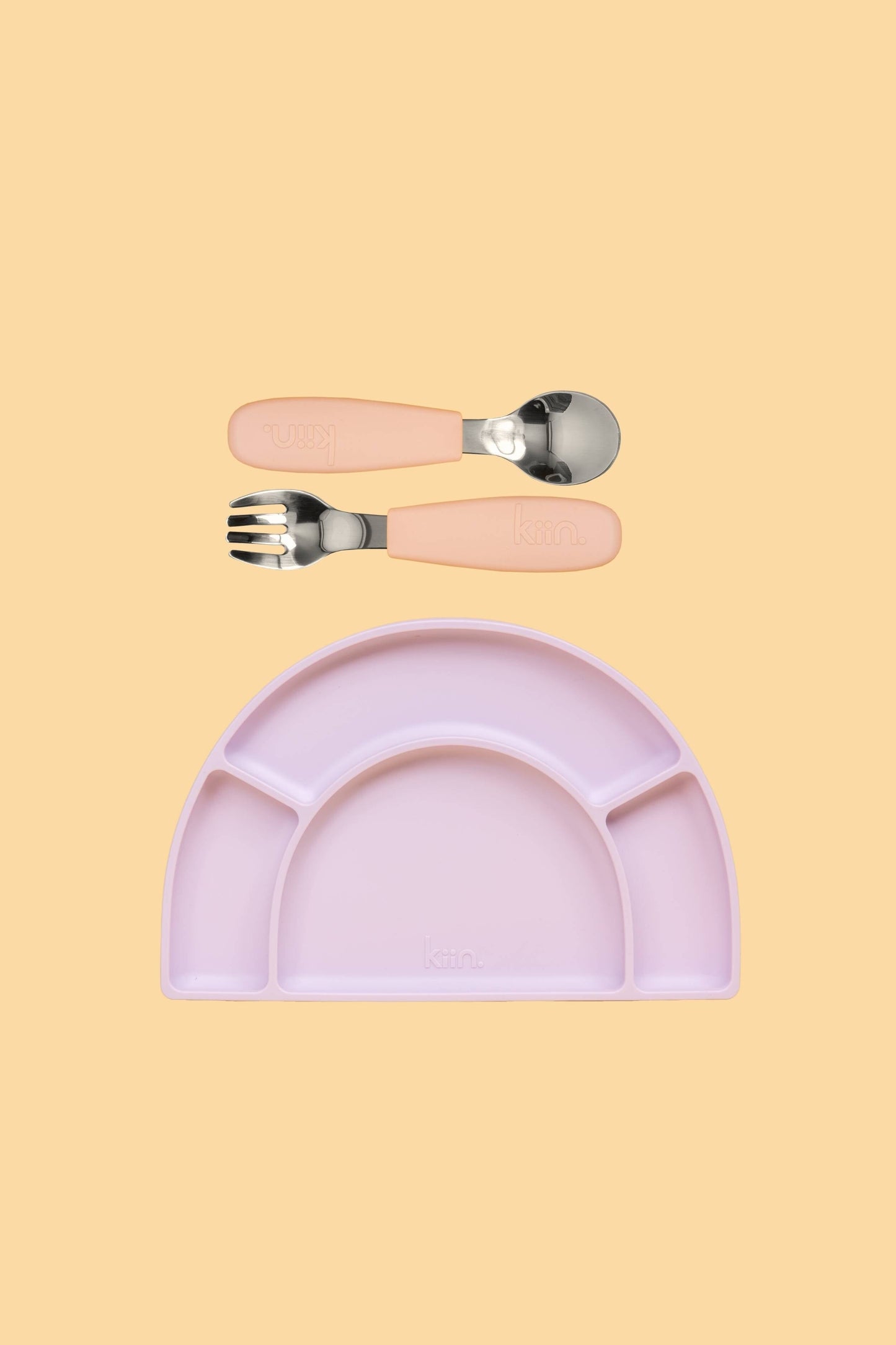 Silicone Plate & Cutlery Bundle Bundles Kiin ® Blossom Lilac 