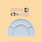 Silicone Plate & Cutlery Bundle Bundles Kiin ® Blossom Pastel Sky 