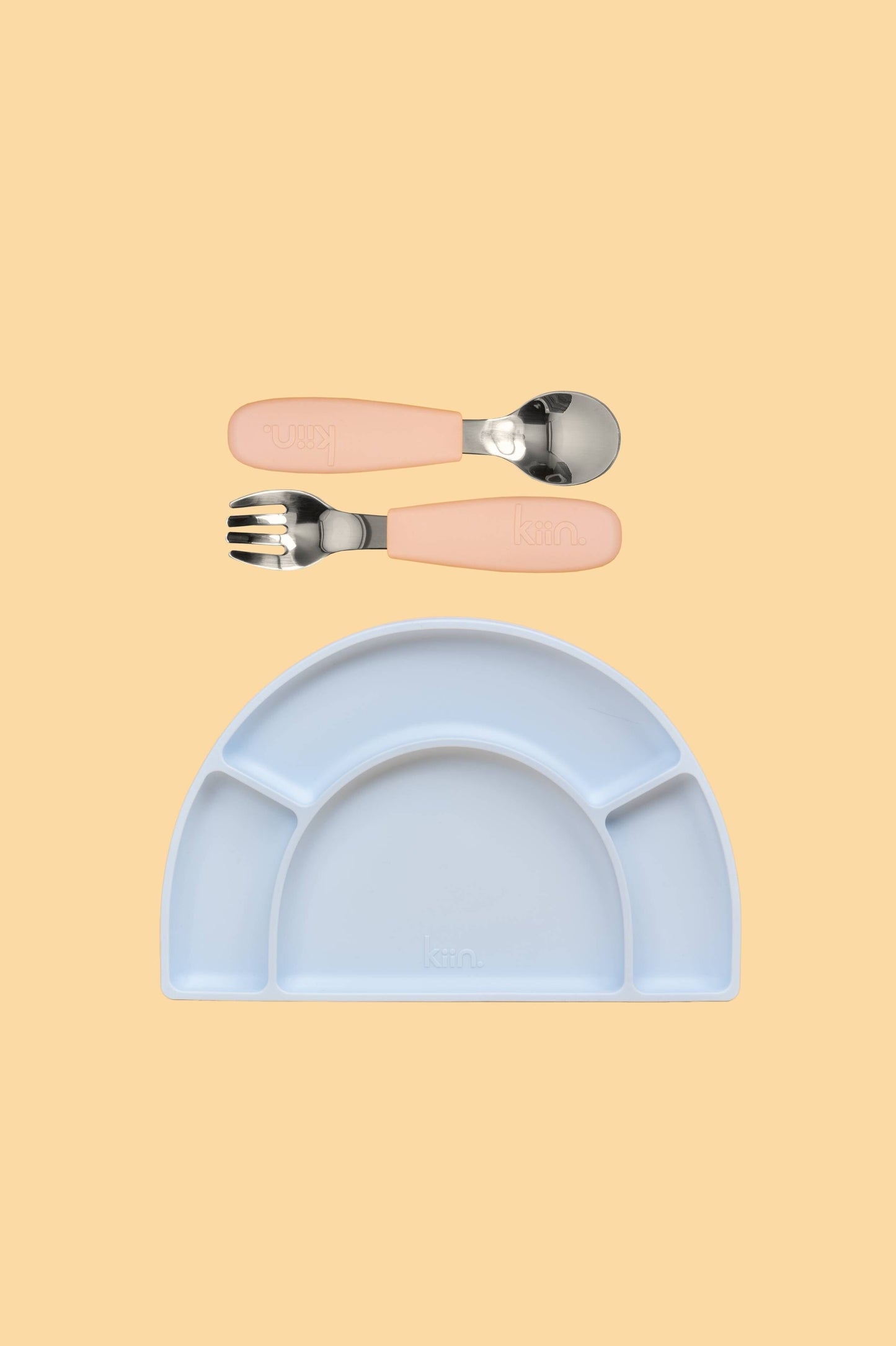 Silicone Plate & Cutlery Bundle Bundles Kiin ® Blossom Pastel Sky 