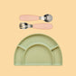 Silicone Plate & Cutlery Bundle Bundles Kiin ® Blossom Sage 