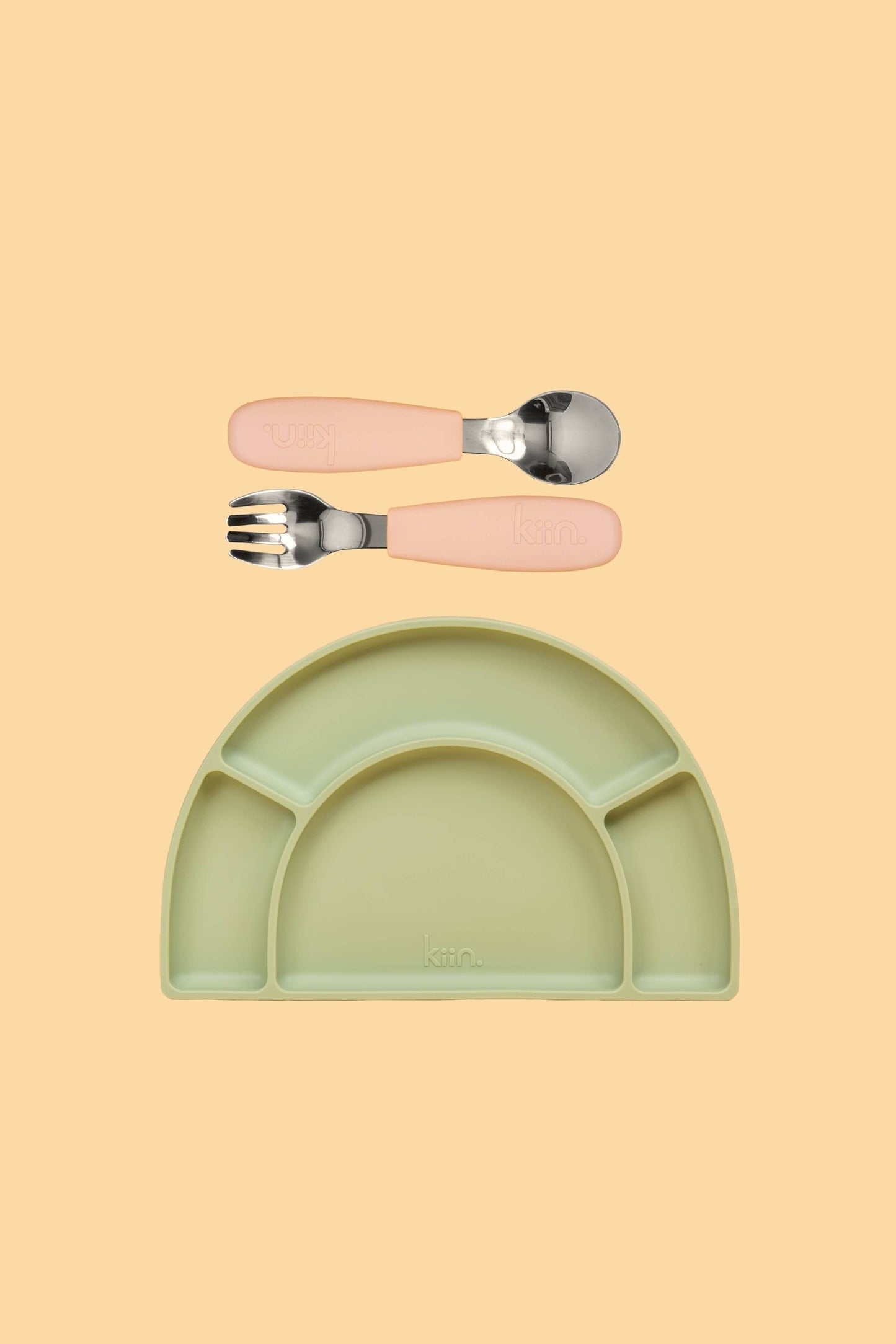 Silicone Plate & Cutlery Bundle Bundles Kiin ® Blossom Sage 