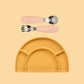 Silicone Plate & Cutlery Bundle Bundles Kiin ® Blossom Tan 