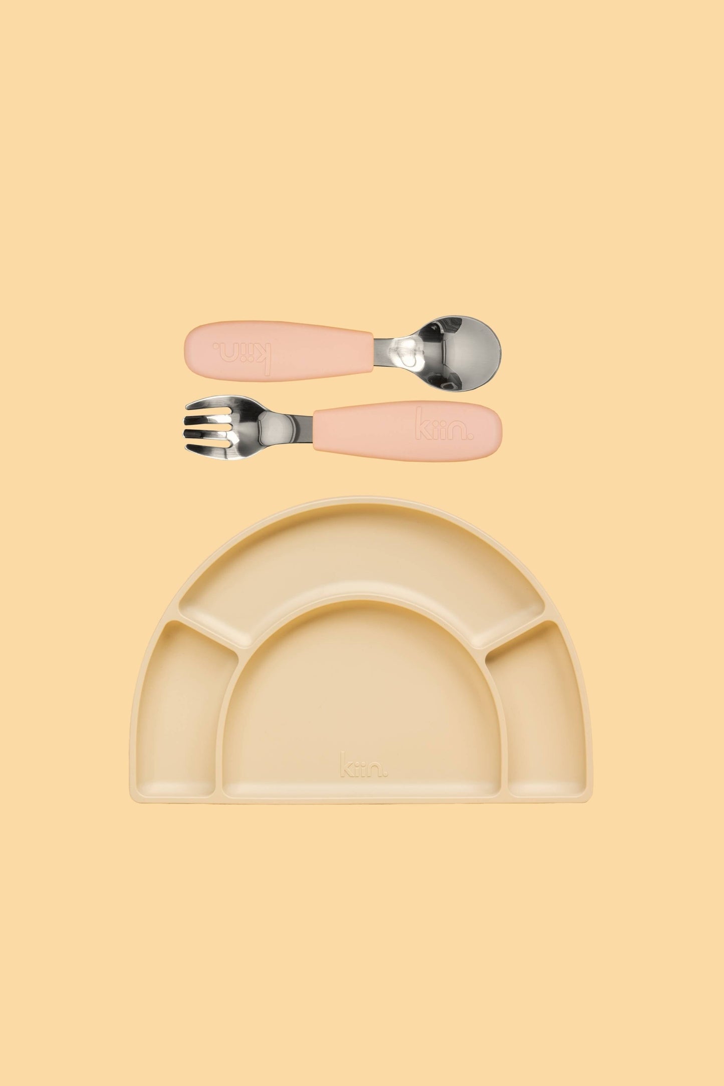 Silicone Plate & Cutlery Bundle Bundles Kiin ® Blossom Vanilla 