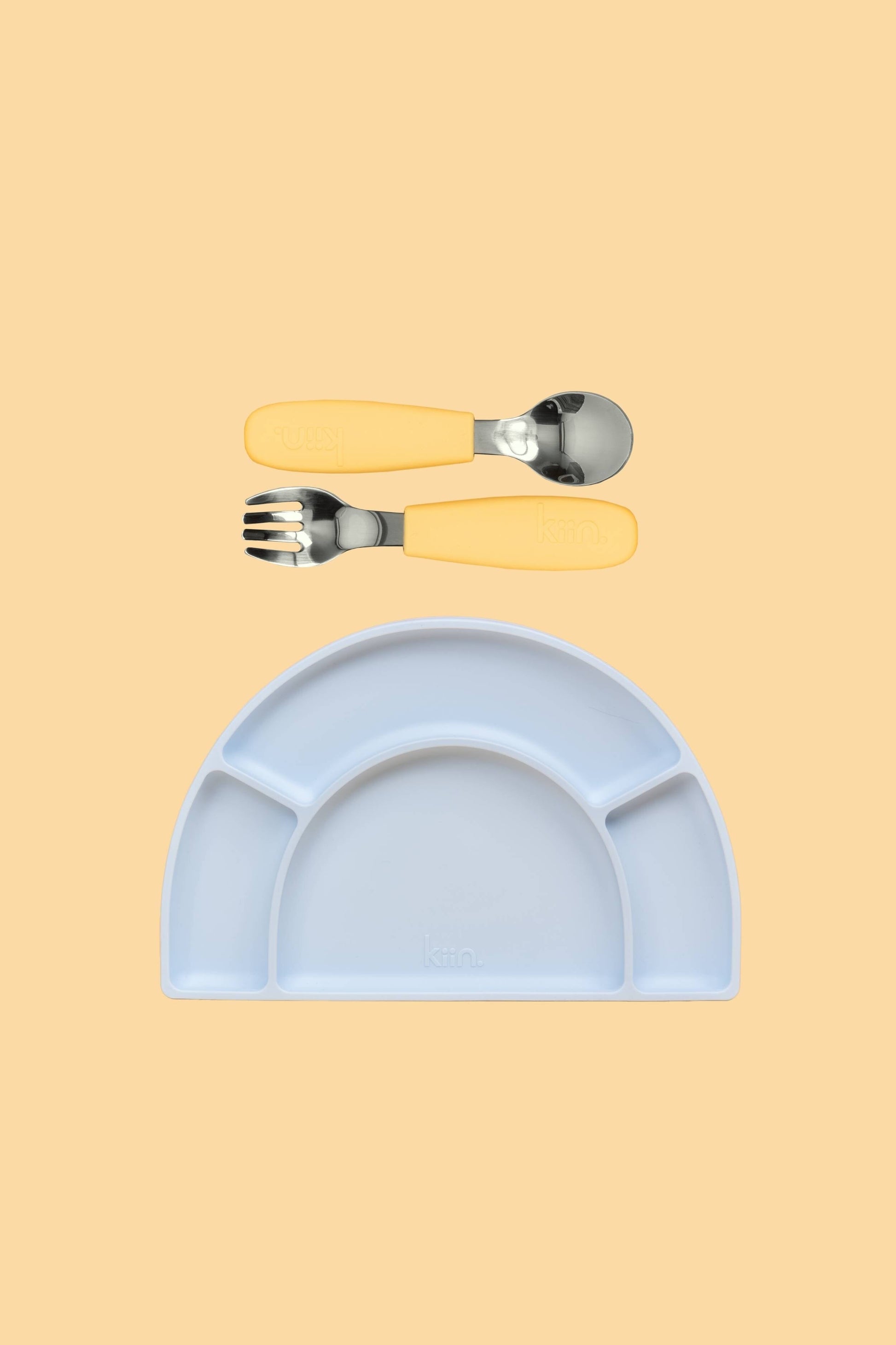 Silicone Plate & Cutlery Bundle Bundles Kiin ® Buttercup Pastel Sky 