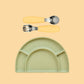 Silicone Plate & Cutlery Bundle Bundles Kiin ® Buttercup Sage 