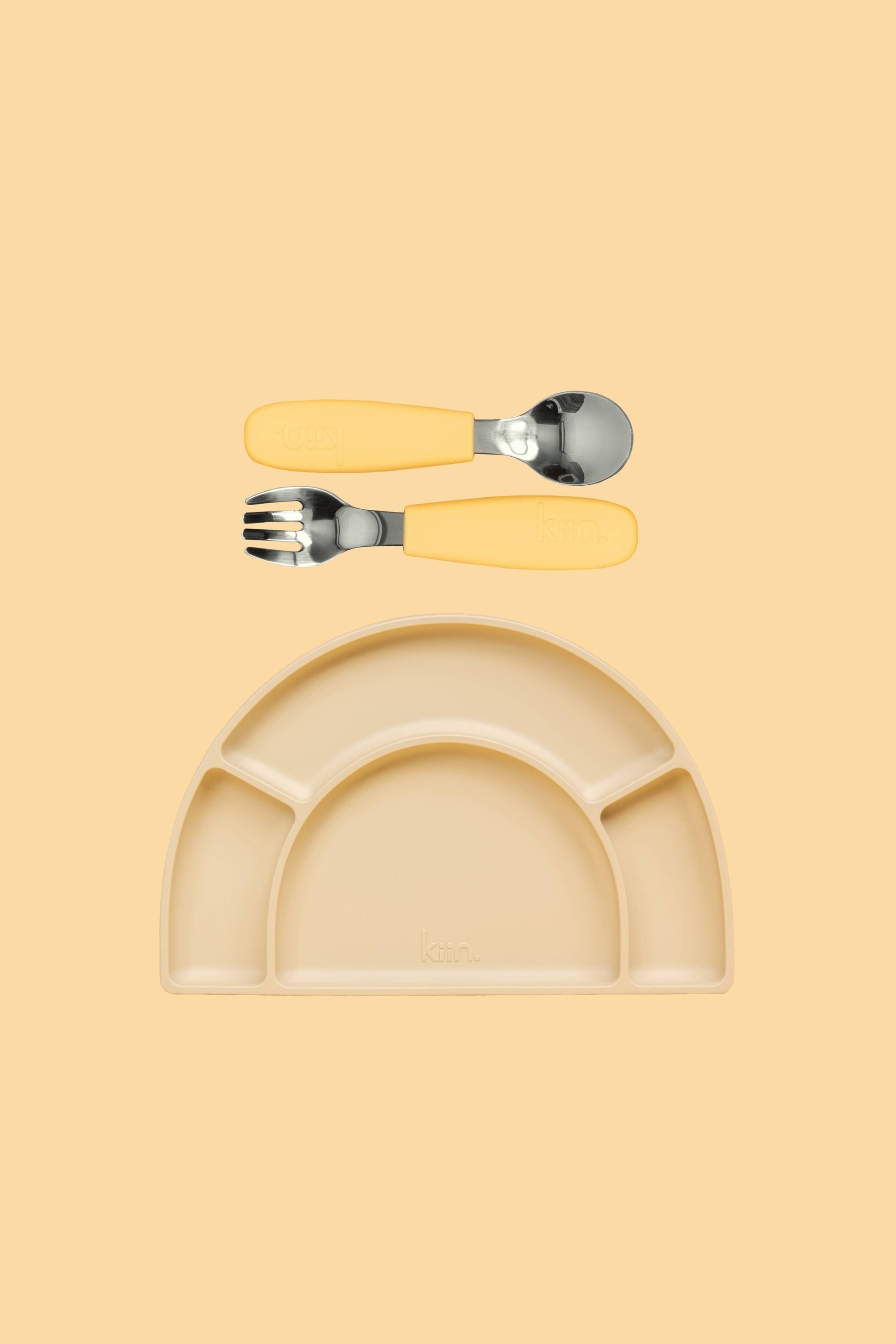 Silicone Plate & Cutlery Bundle Bundles Kiin ® Buttercup Vanilla 