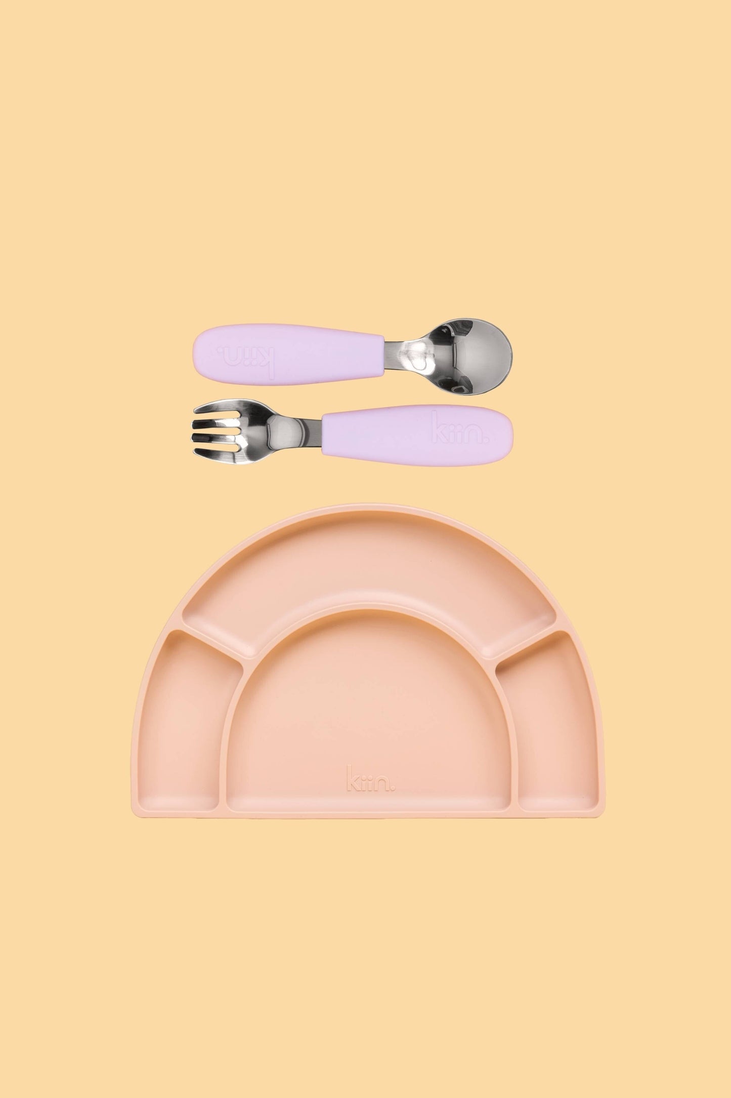 Silicone Plate & Cutlery Bundle Bundles Kiin ® Lilac Blossom 