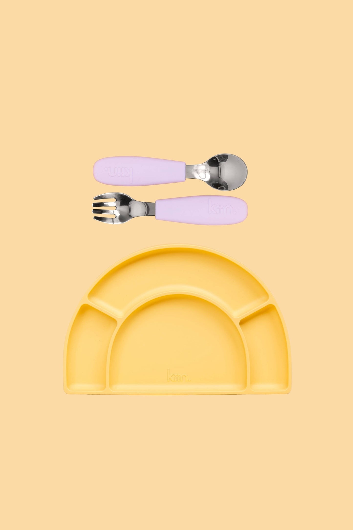 Silicone Plate & Cutlery Bundle Bundles Kiin ® Lilac Buttercup 