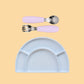 Silicone Plate & Cutlery Bundle Bundles Kiin ® Lilac Pastel Sky 