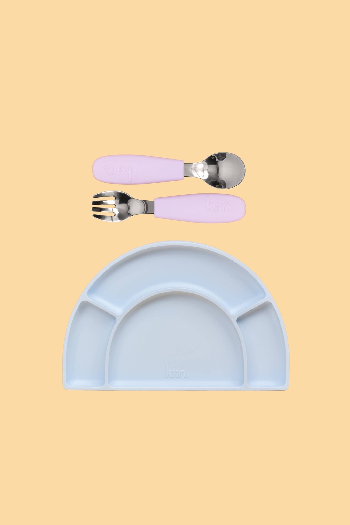 Silicone Plate & Cutlery Bundle Bundles Kiin ® Lilac Pastel Sky 