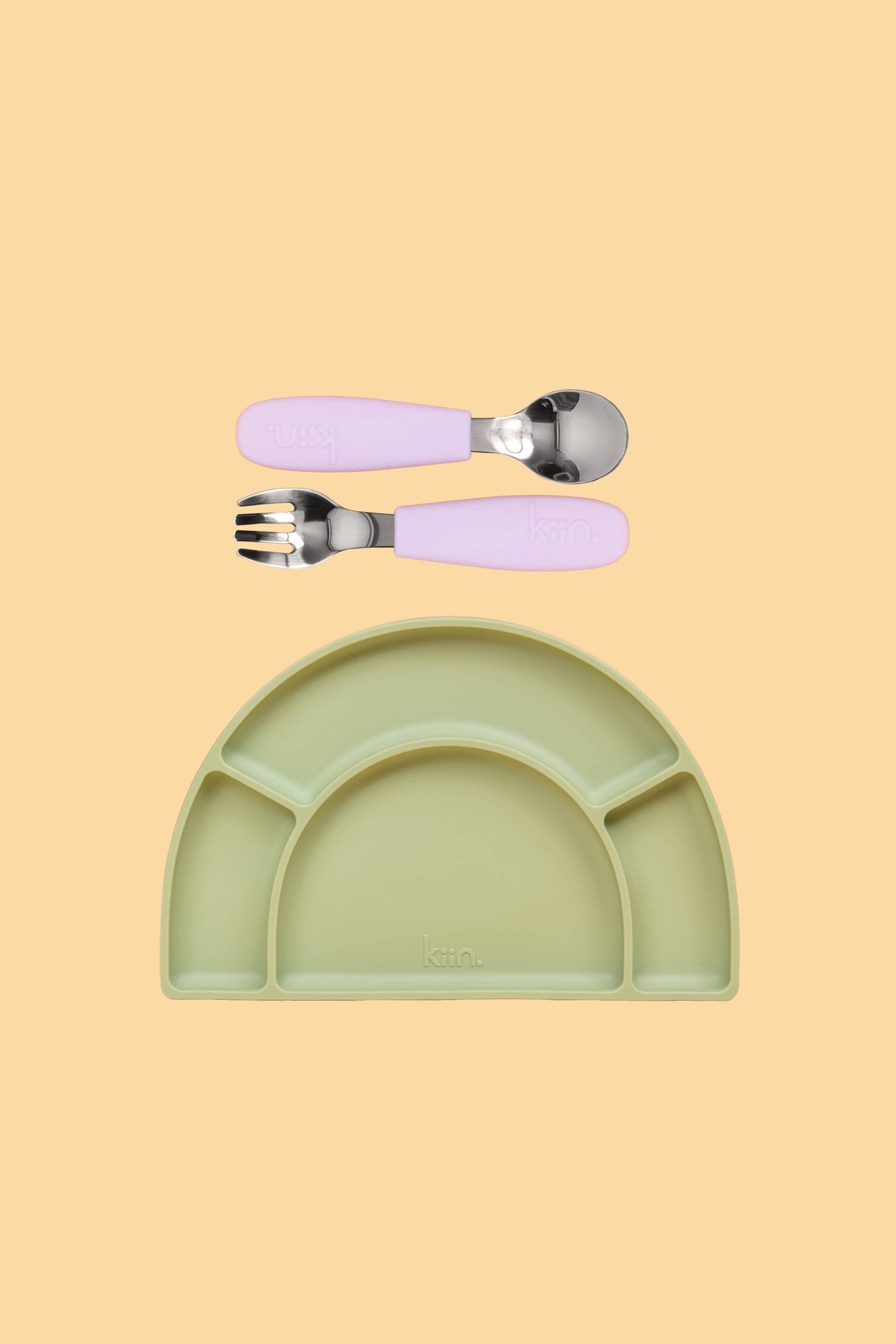 Silicone Plate & Cutlery Bundle Bundles Kiin ® Lilac Sage 