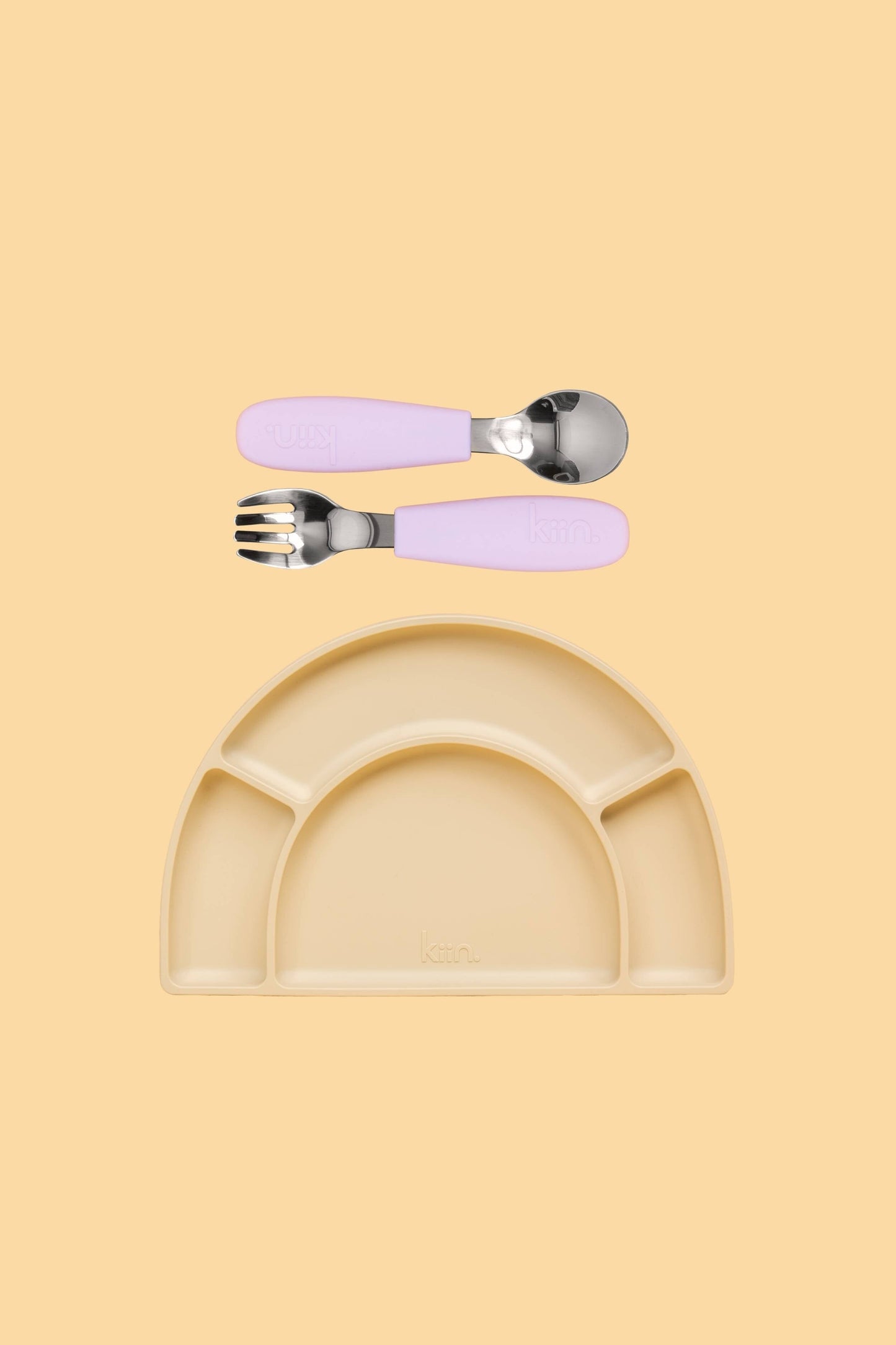 Silicone Plate & Cutlery Bundle Bundles Kiin ® Lilac Vanilla 