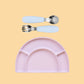 Silicone Plate & Cutlery Bundle Bundles Kiin ® Pastel Sky Lilac 