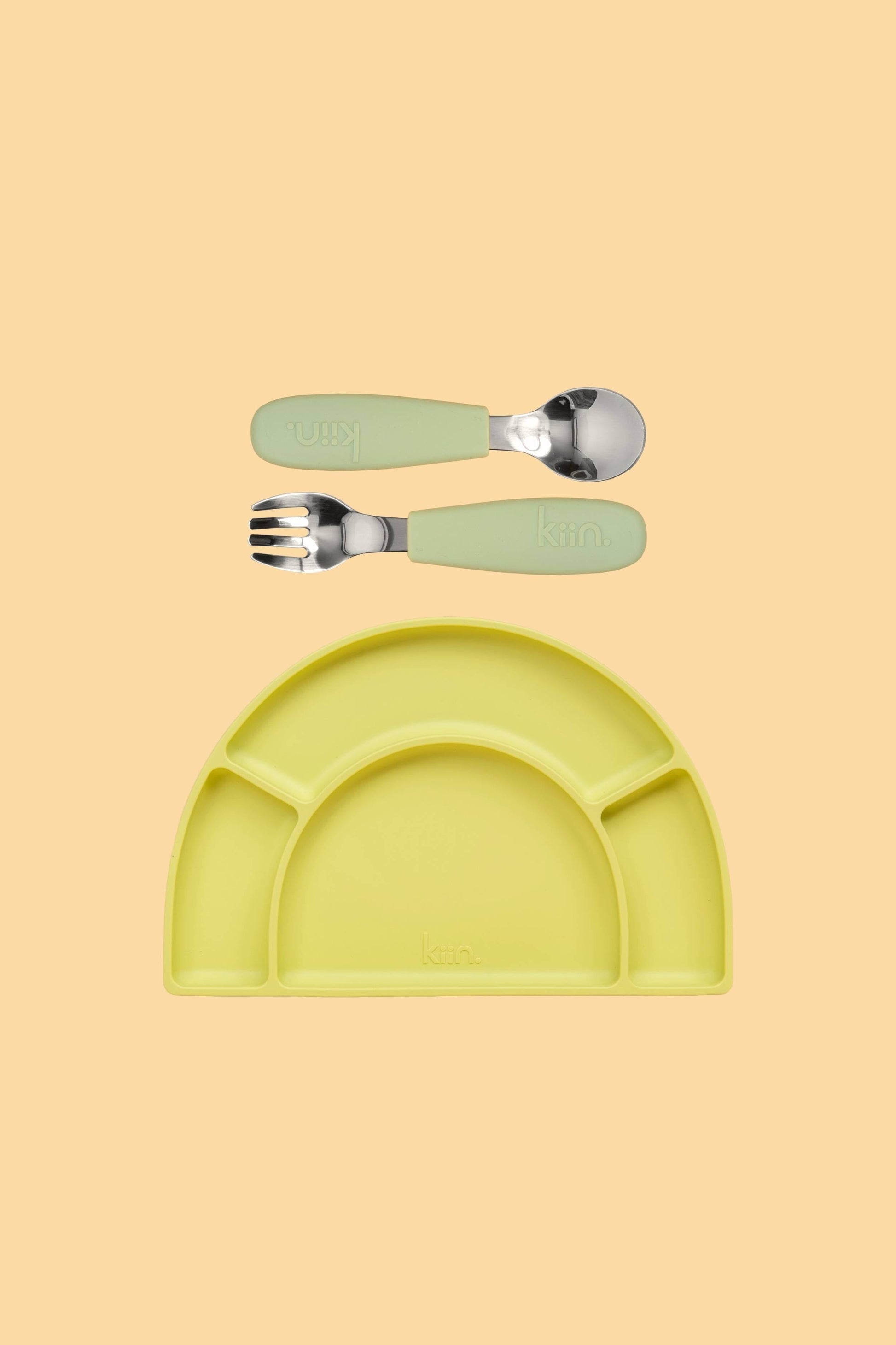 Silicone Plate & Cutlery Bundle Bundles Kiin ® Sage Apple 