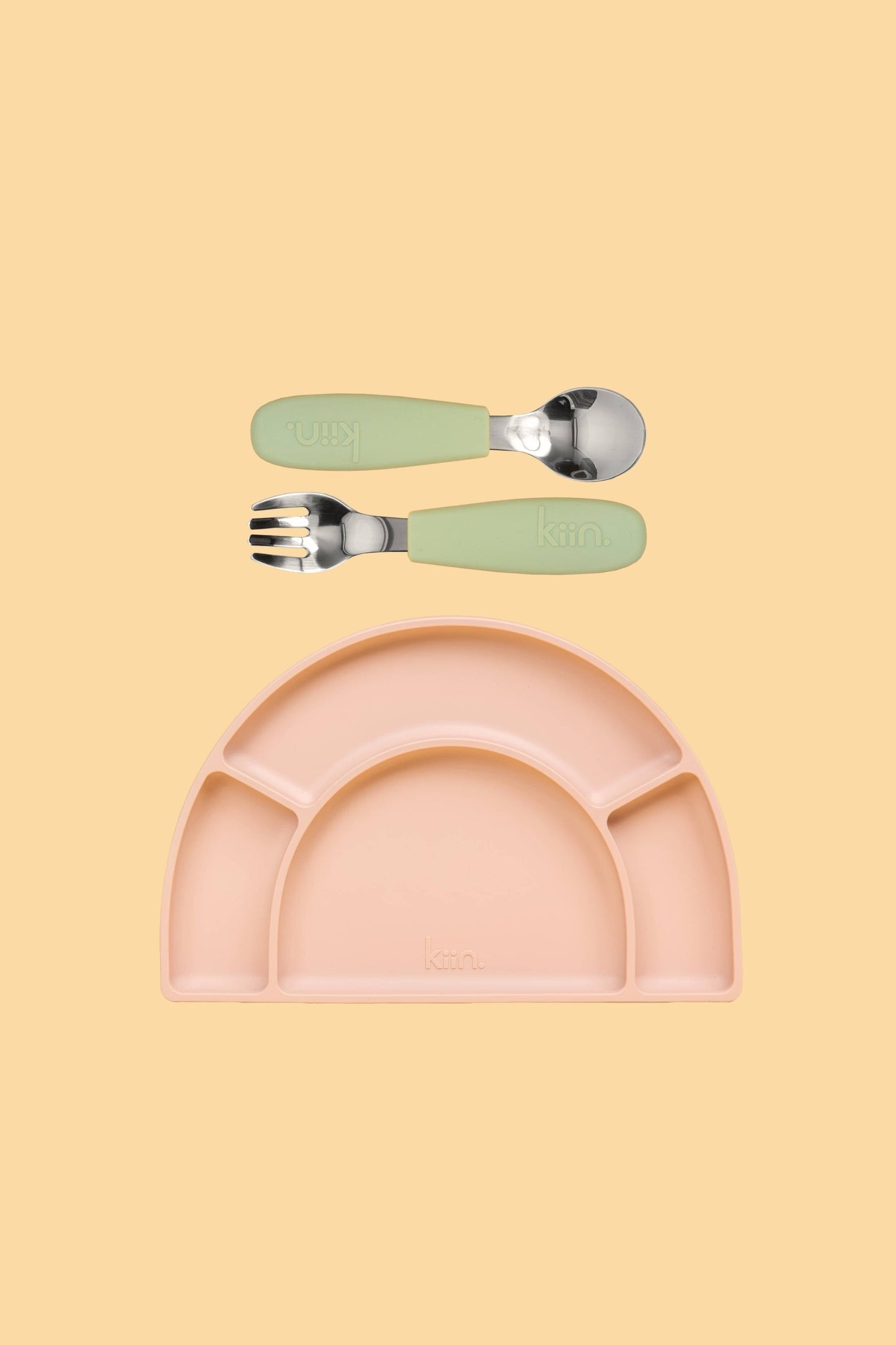 Silicone Plate & Cutlery Bundle Bundles Kiin ® Sage Blossom 