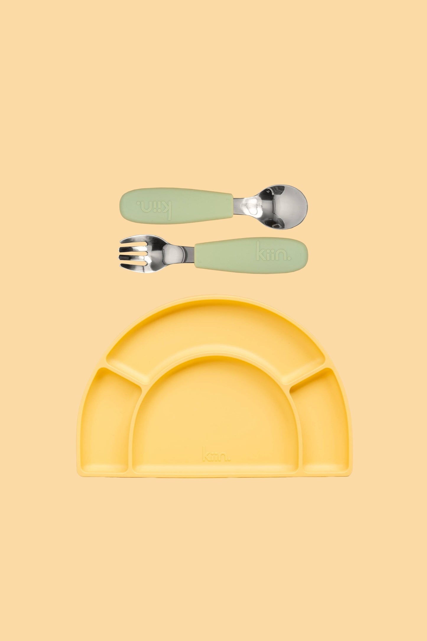 Silicone Plate & Cutlery Bundle Bundles Kiin ® Sage Buttercup 