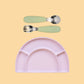 Silicone Plate & Cutlery Bundle Bundles Kiin ® Sage Lilac 