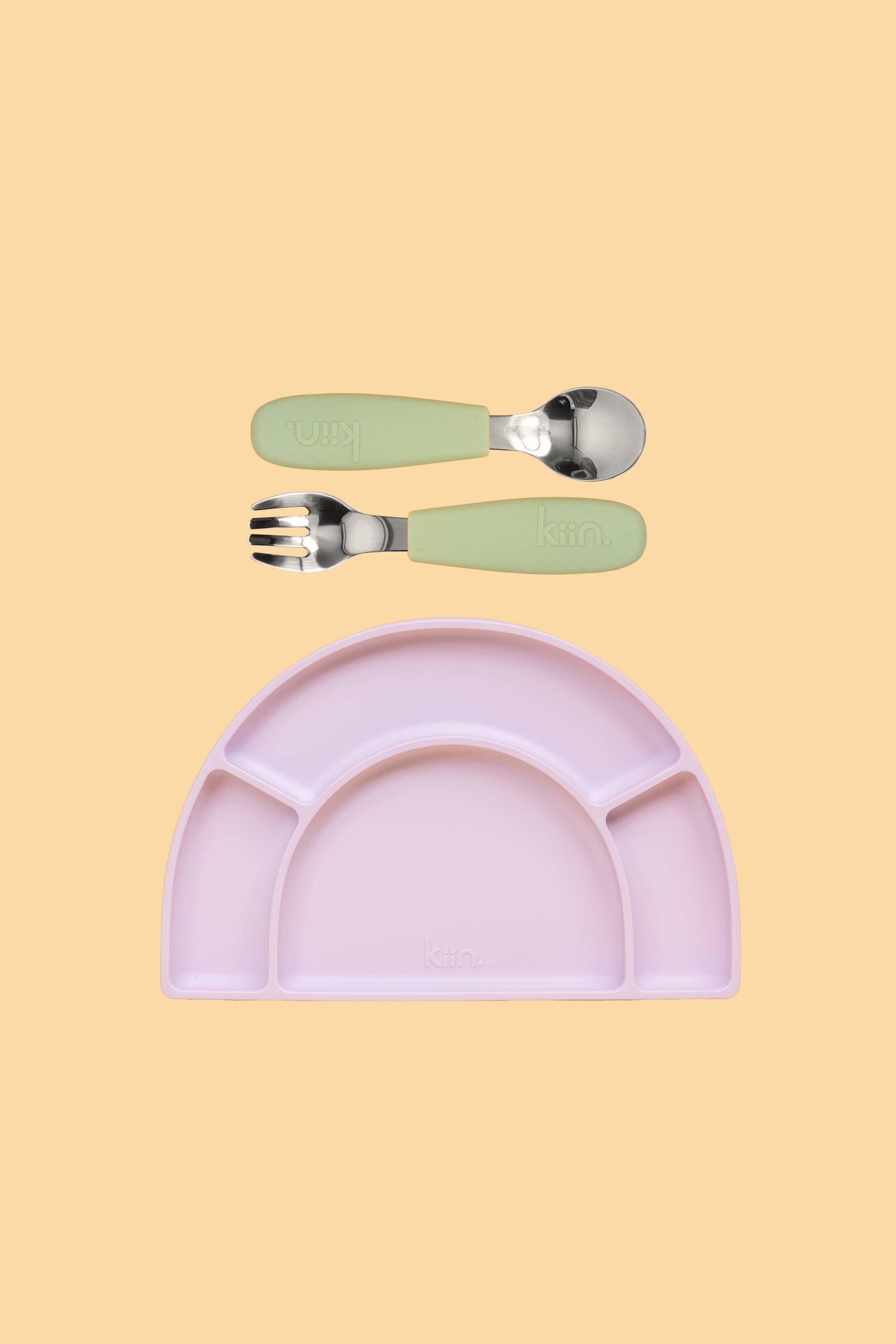 Silicone Plate & Cutlery Bundle Bundles Kiin ® Sage Lilac 