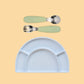 Silicone Plate & Cutlery Bundle Bundles Kiin ® Sage Pastel Sky 