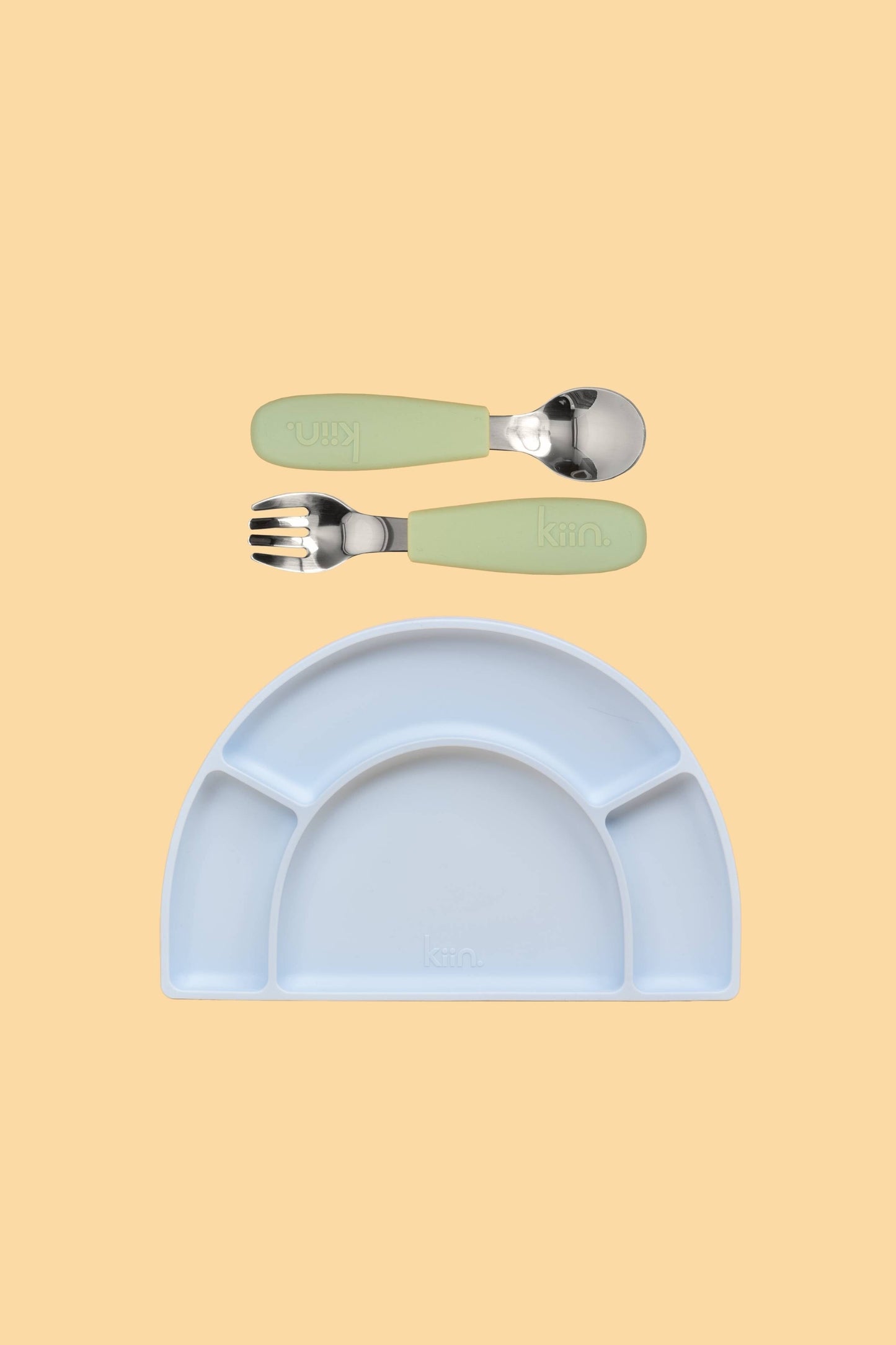 Silicone Plate & Cutlery Bundle Bundles Kiin ® Sage Pastel Sky 