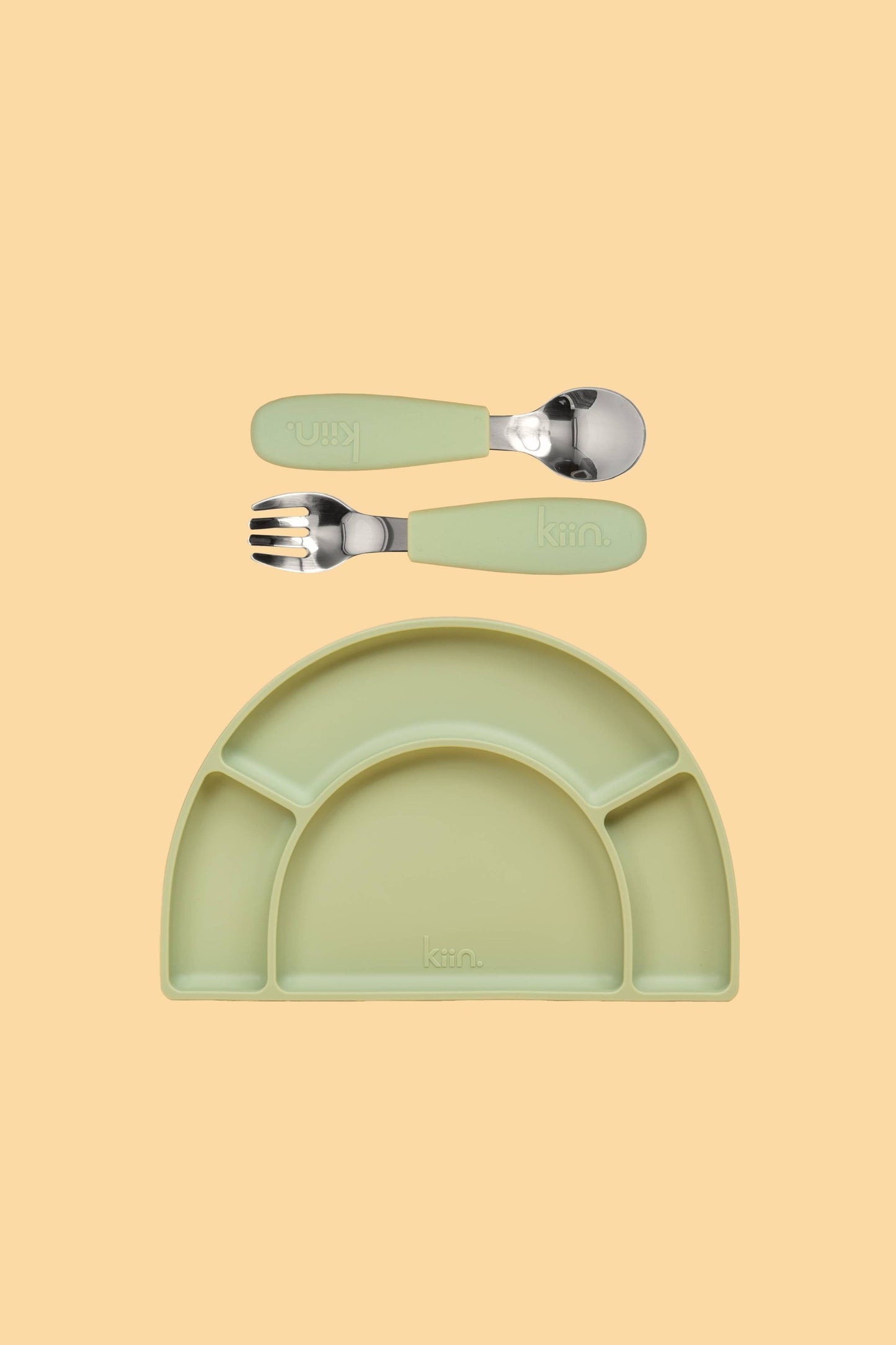 Silicone Plate & Cutlery Bundle Bundles Kiin ® Sage Sage 