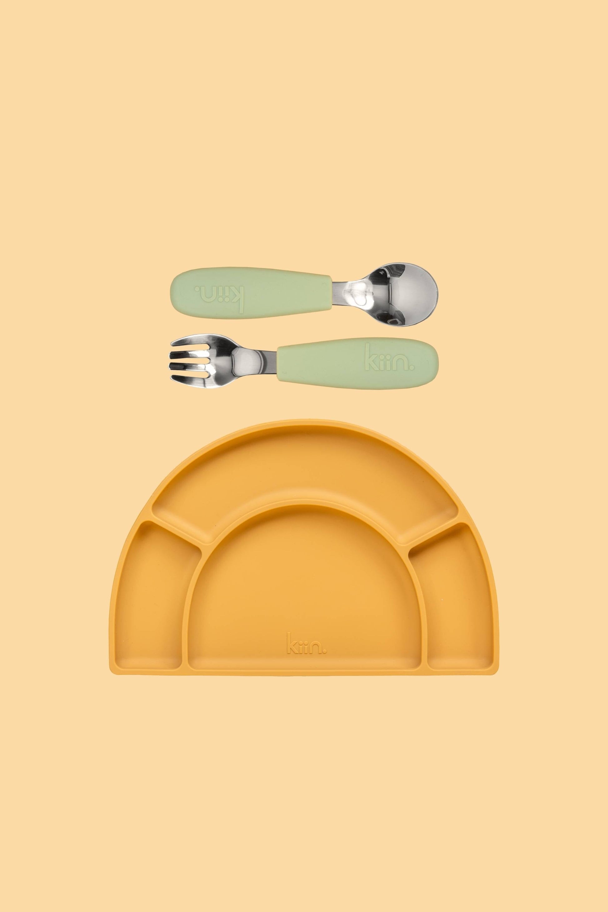 Silicone Plate & Cutlery Bundle Bundles Kiin ® Sage Tan 