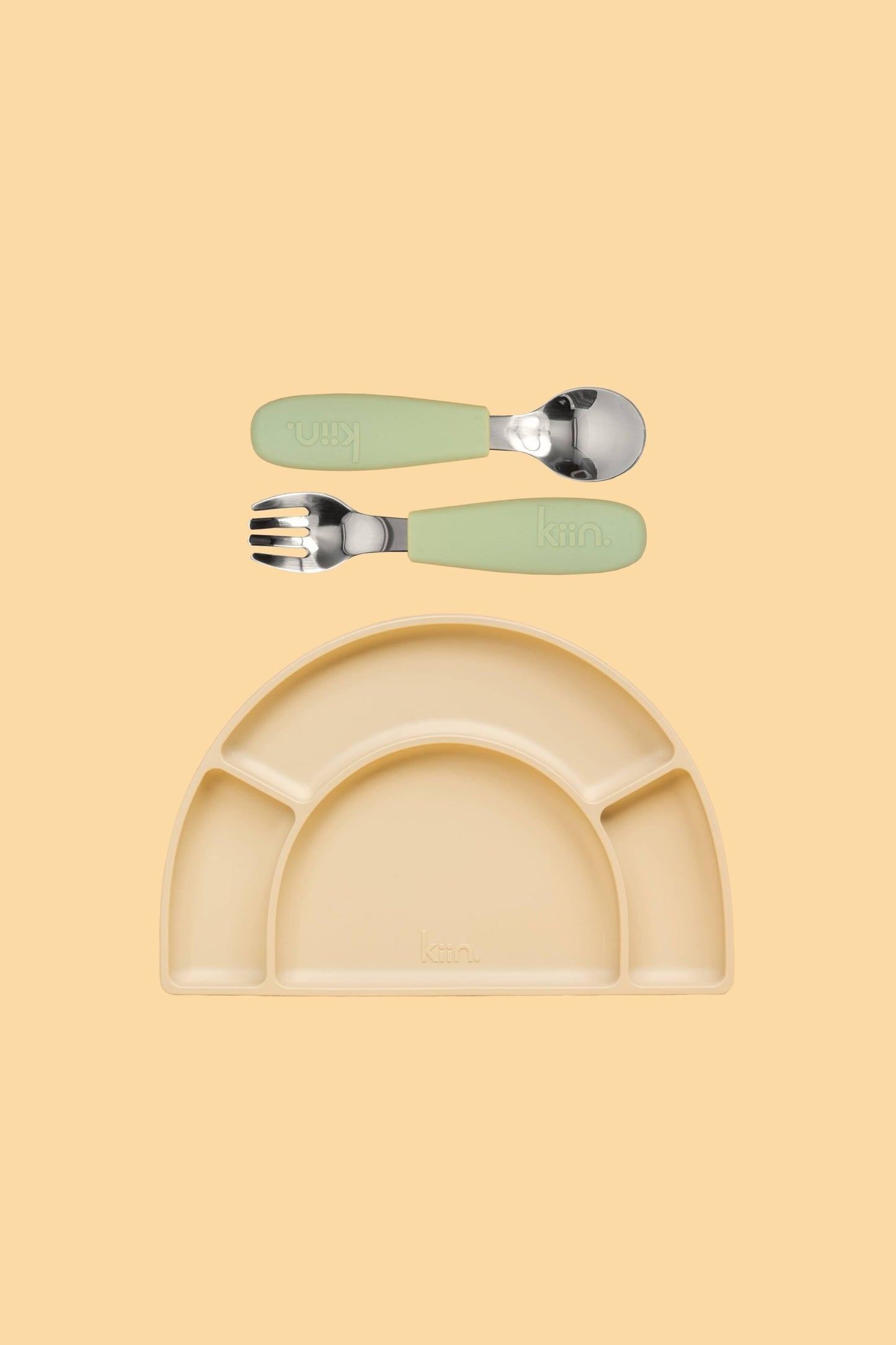 Silicone Plate & Cutlery Bundle Bundles Kiin ® Sage Vanilla 