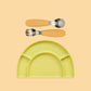 Silicone Plate & Cutlery Bundle Bundles Kiin ® Tan Apple 