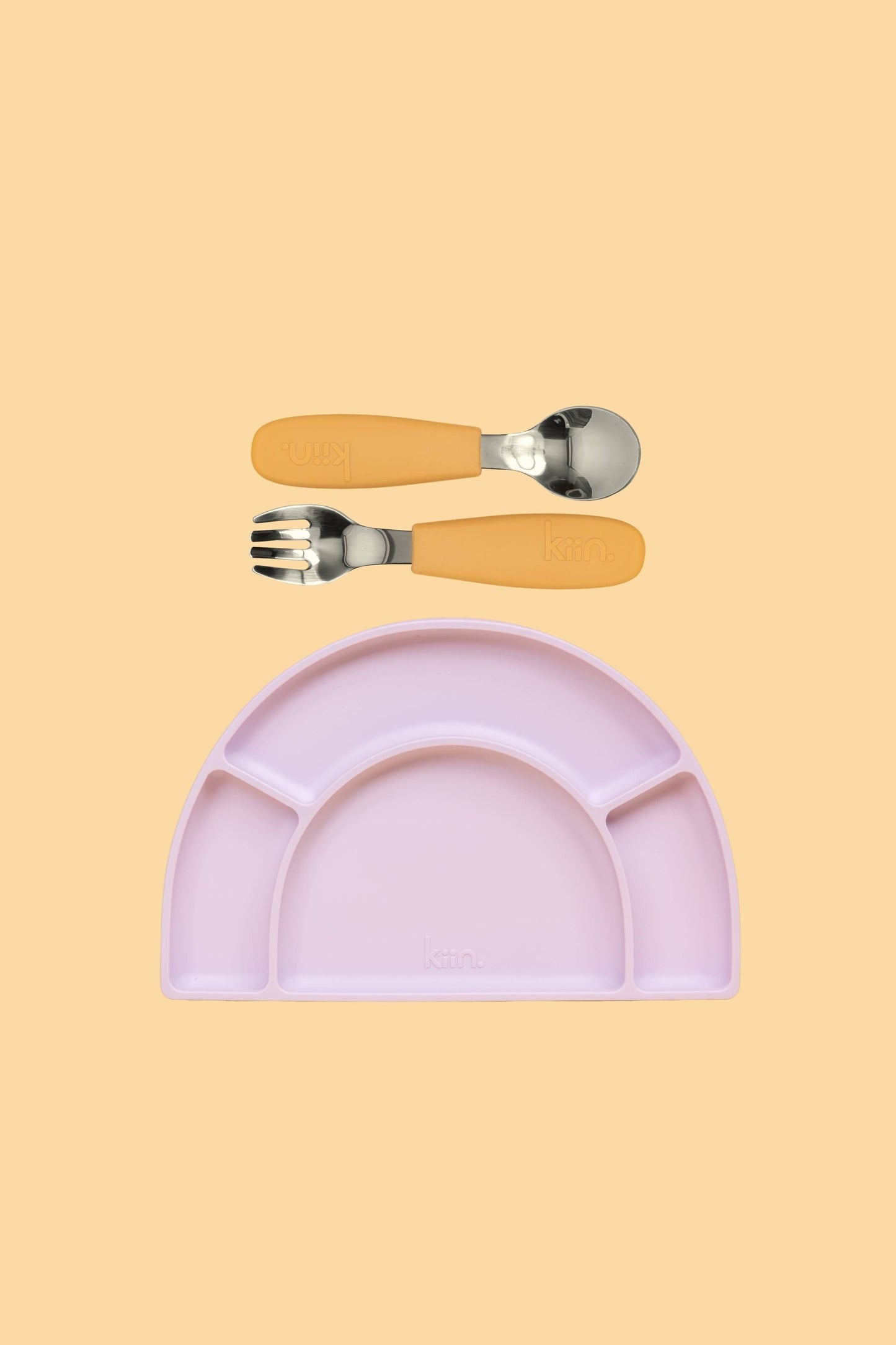 Silicone Plate & Cutlery Bundle Bundles Kiin ® Tan Lilac 