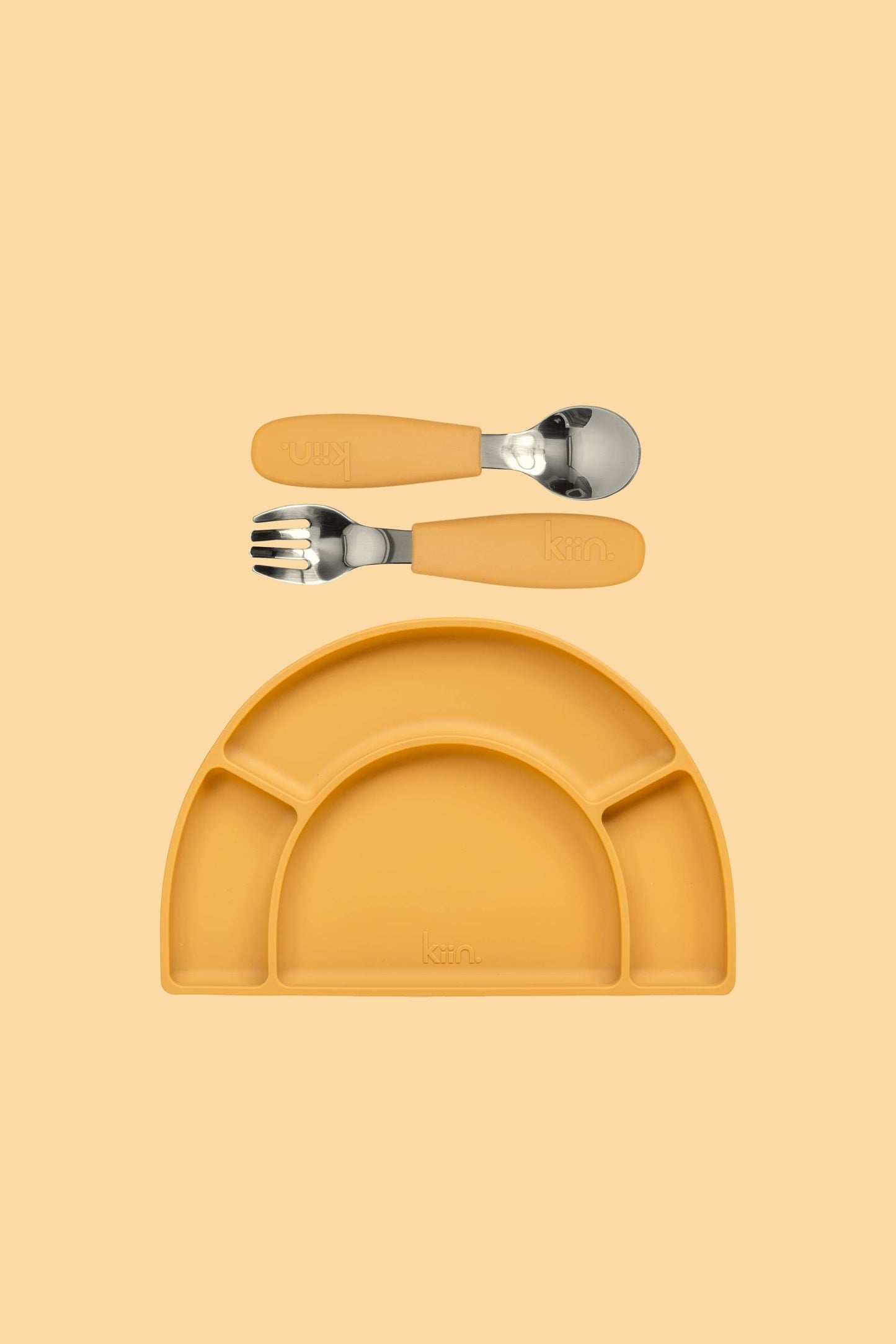 Silicone Plate & Cutlery Bundle Bundles Kiin ® Tan Tan 