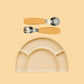 Silicone Plate & Cutlery Bundle Bundles Kiin ® Tan Vanilla 