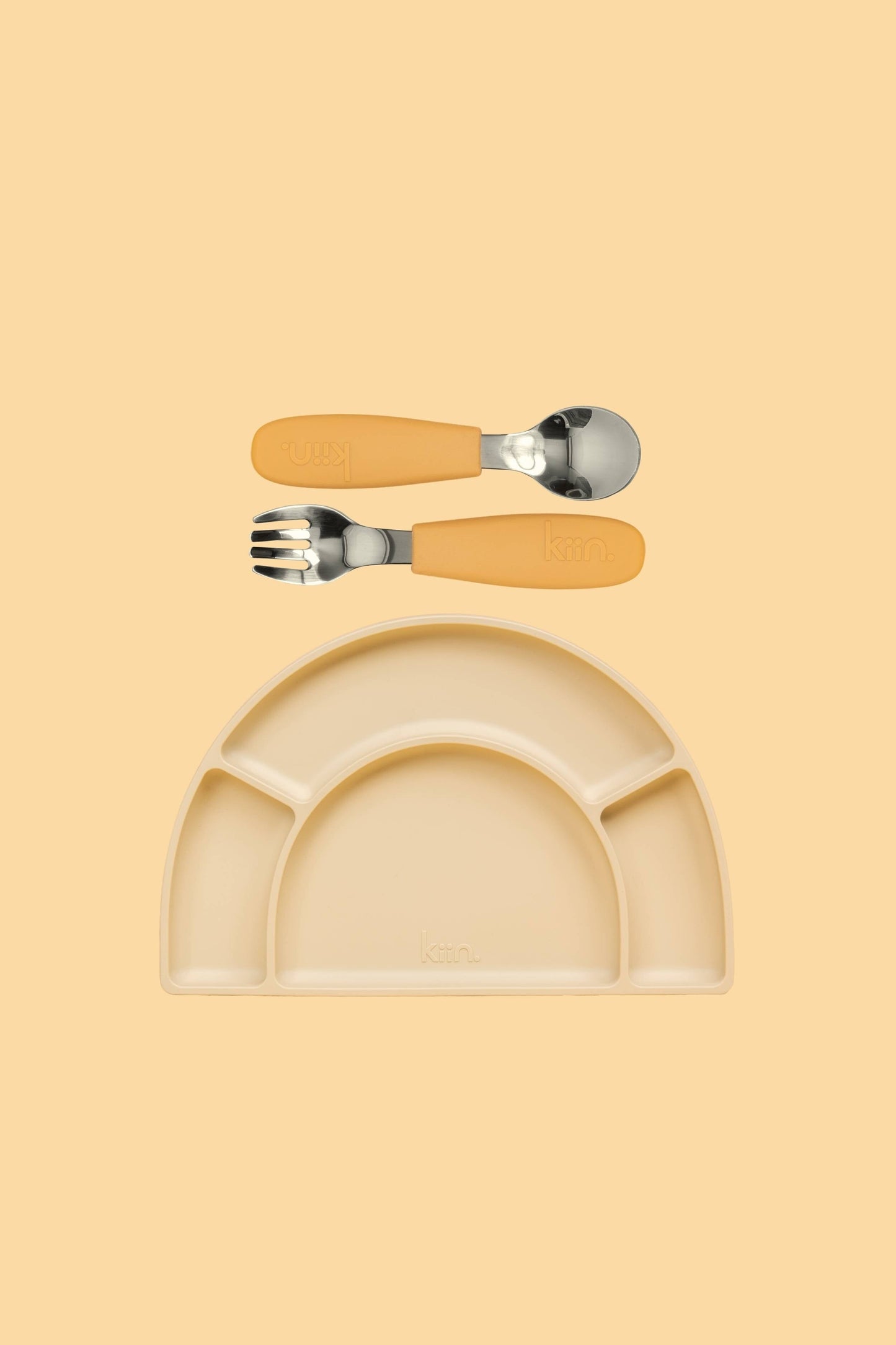 Silicone Plate & Cutlery Bundle Bundles Kiin ® Tan Vanilla 