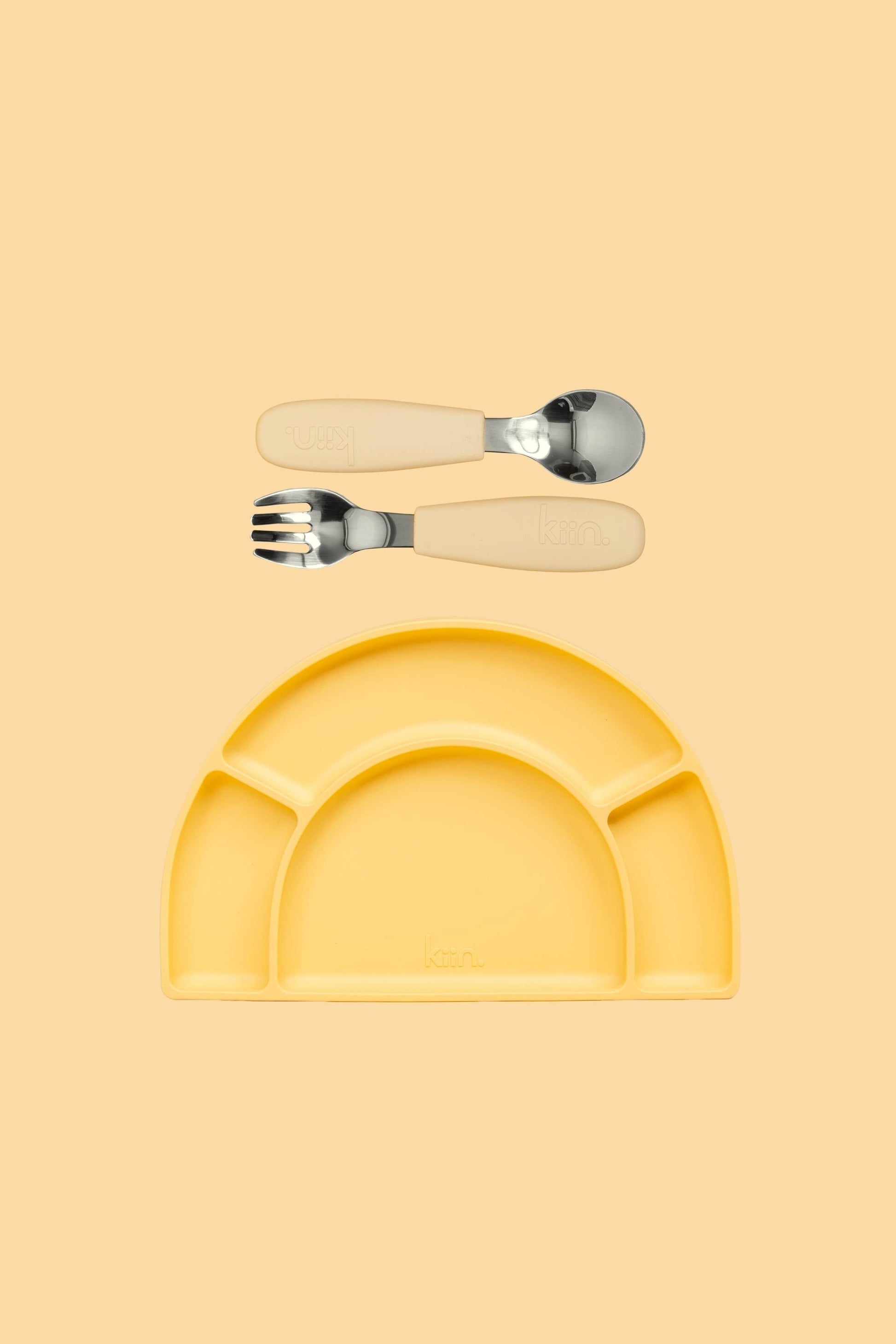 Silicone Plate & Cutlery Bundle Bundles Kiin ® Vanilla Buttercup 