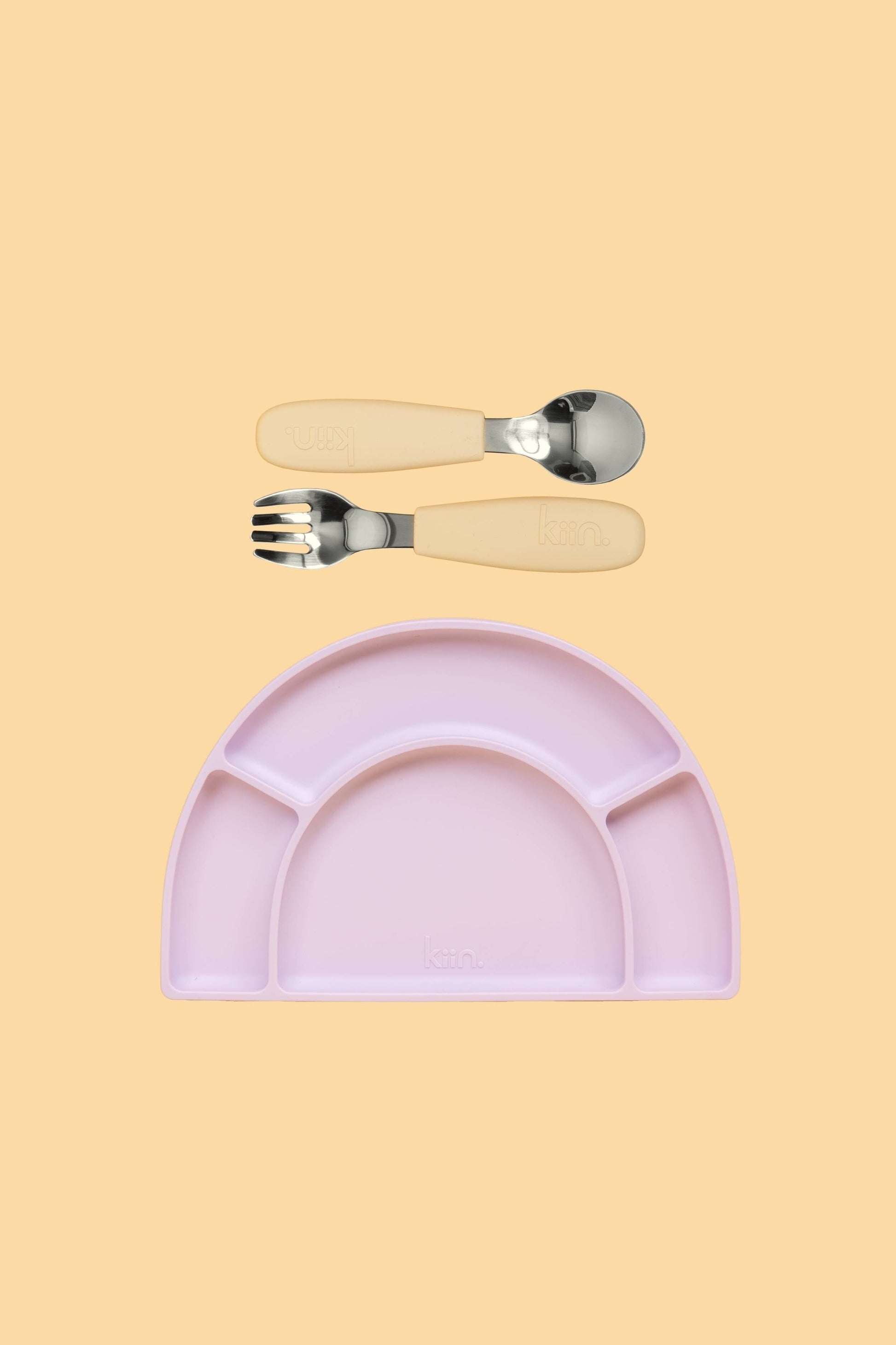 Silicone Plate & Cutlery Bundle Bundles Kiin ® Vanilla Lilac 