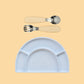 Silicone Plate & Cutlery Bundle Bundles Kiin ® Vanilla Pastel Sky 