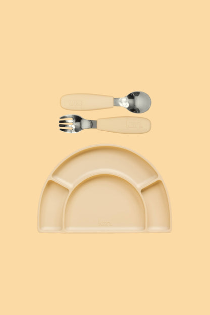 Silicone Plate & Cutlery Bundle Bundles Kiin ® Vanilla Vanilla 