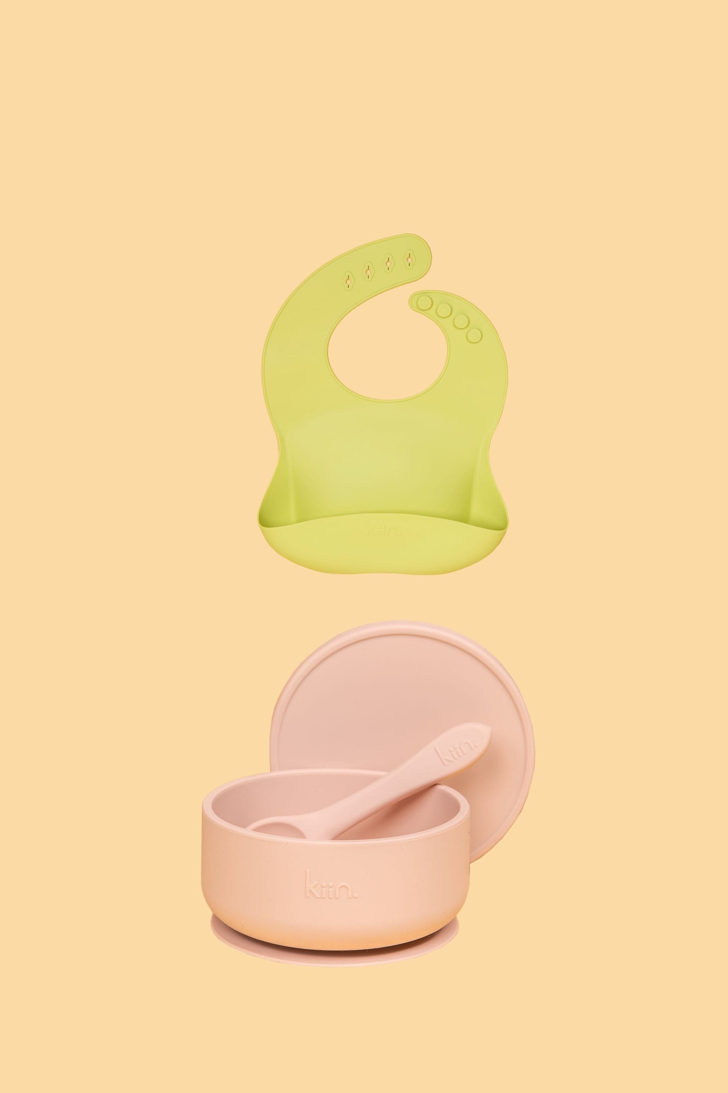 Silicone Suction Bowl & Bib Bundle Bundles Kiin ® Blossom Apple 