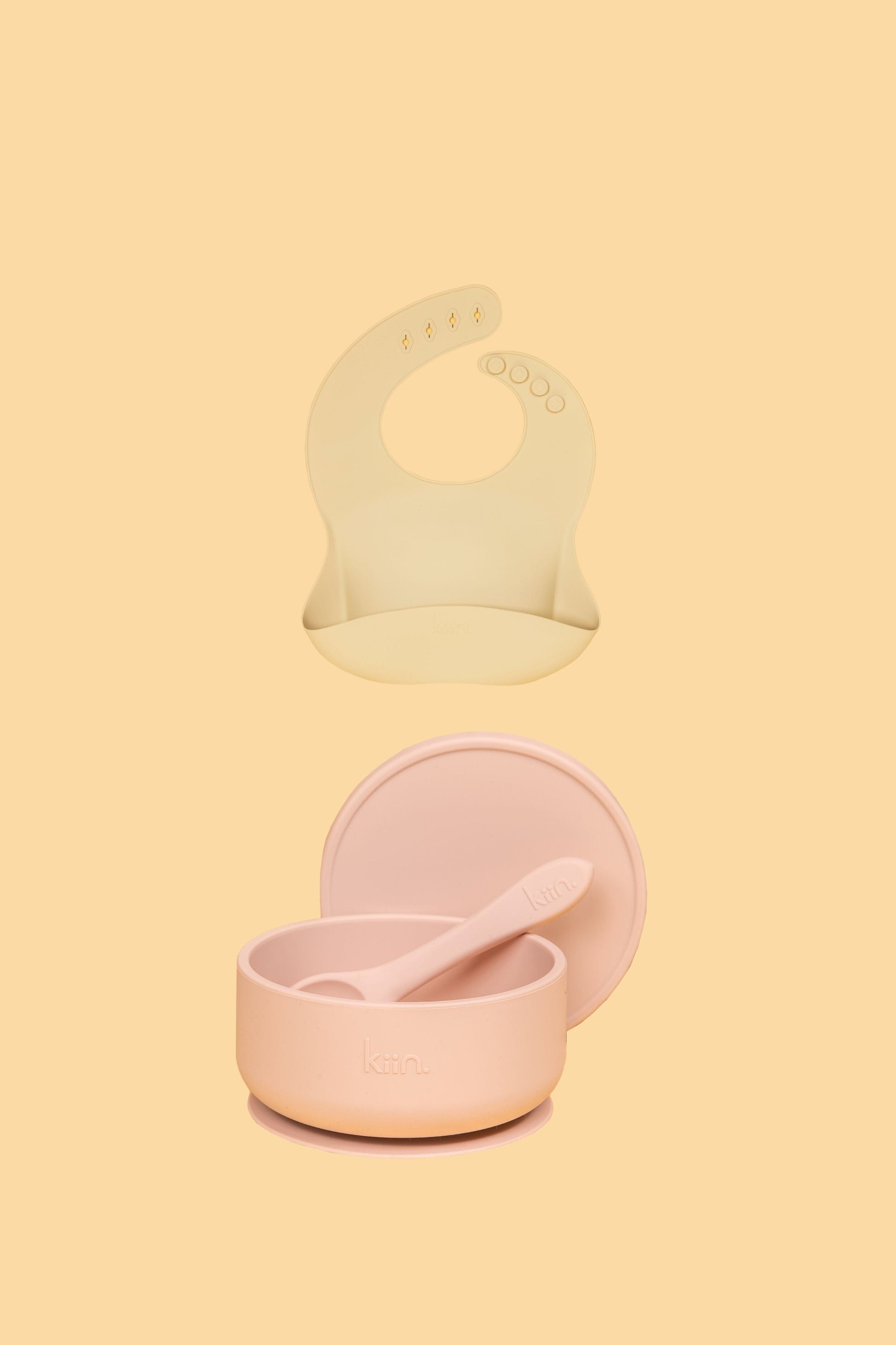 Silicone Suction Bowl & Bib Bundle Bundles Kiin ® Blossom Vanilla 