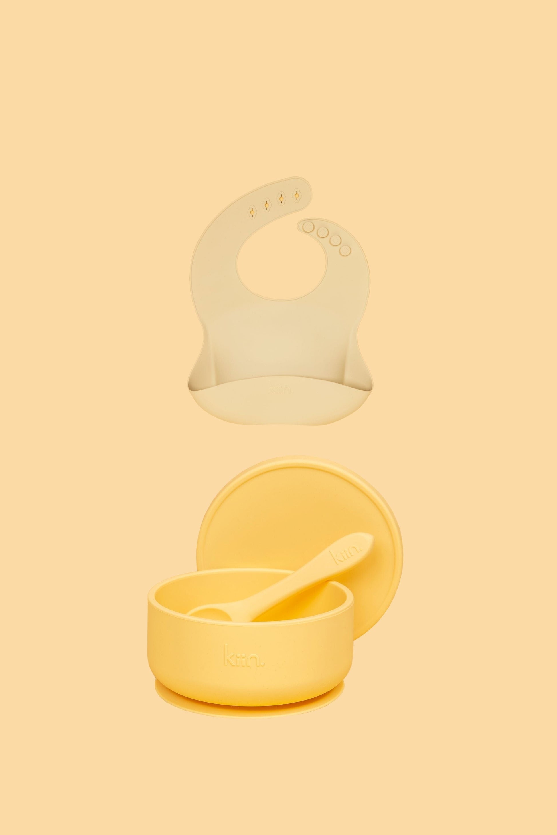 Silicone Suction Bowl & Bib Bundle Bundles Kiin ® Buttercup Vanilla 