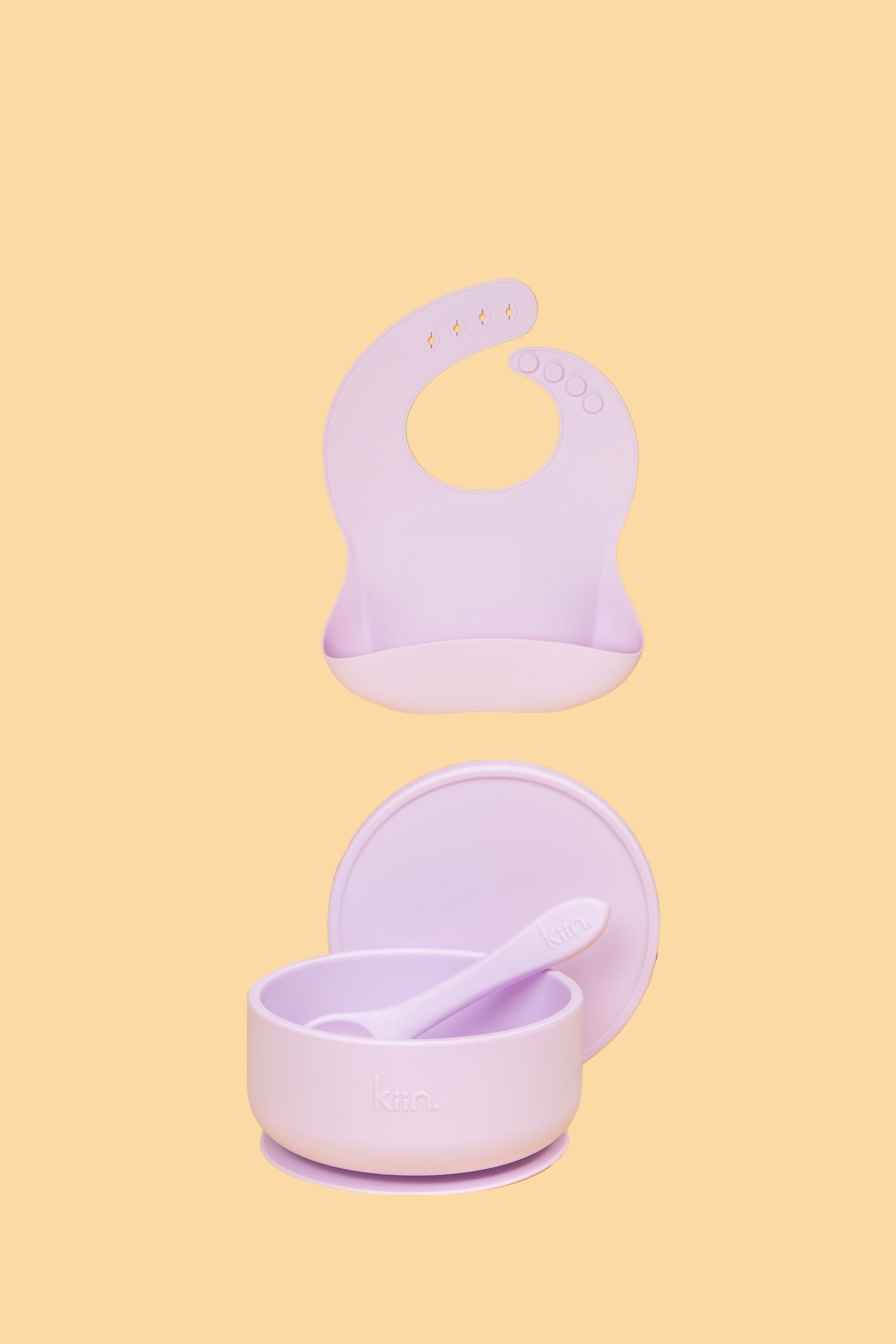 Silicone Suction Bowl & Bib Bundle Bundles Kiin ® Lilac Lilac 