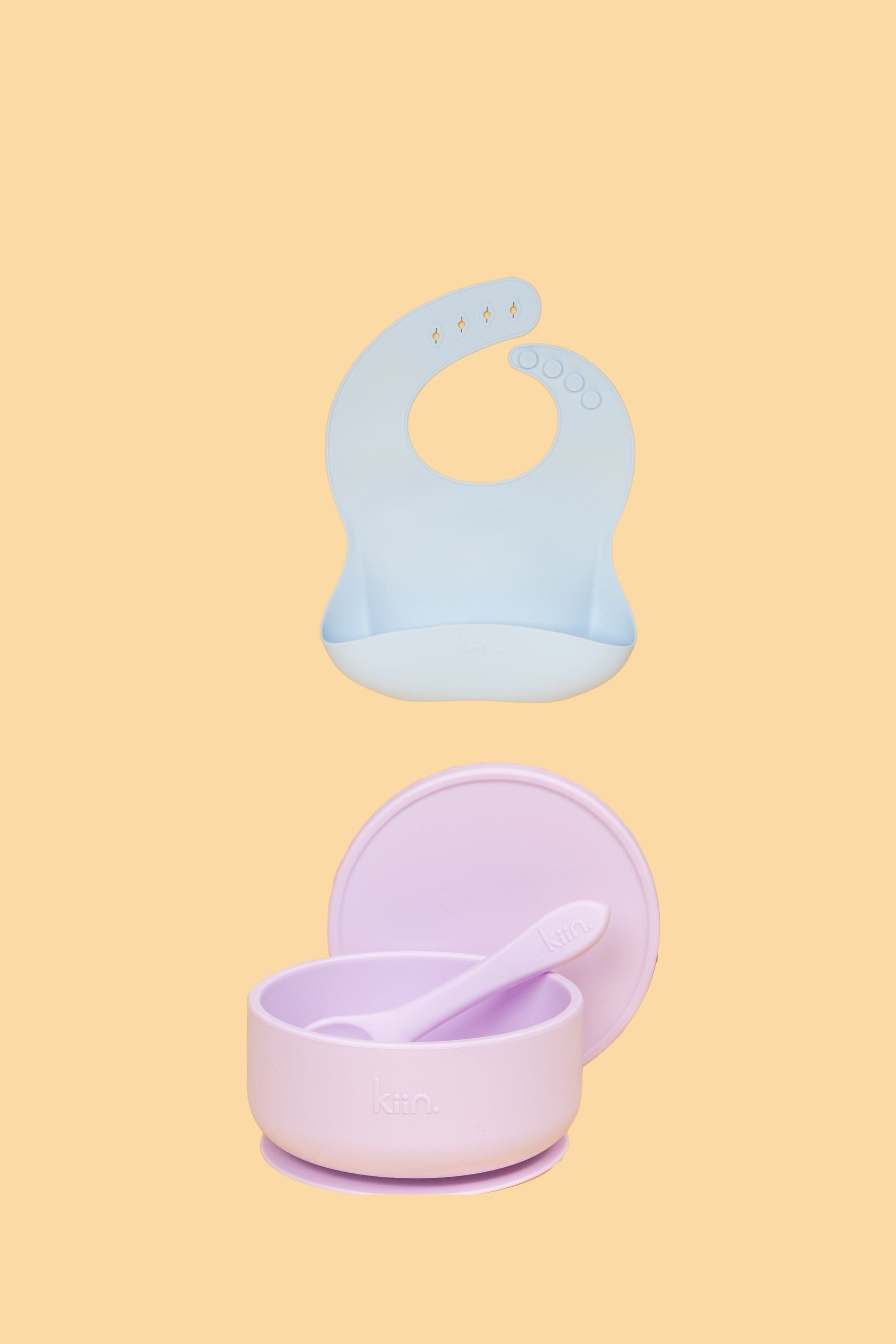 Silicone Suction Bowl & Bib Bundle Bundles Kiin ® Lilac Pastel Sky 