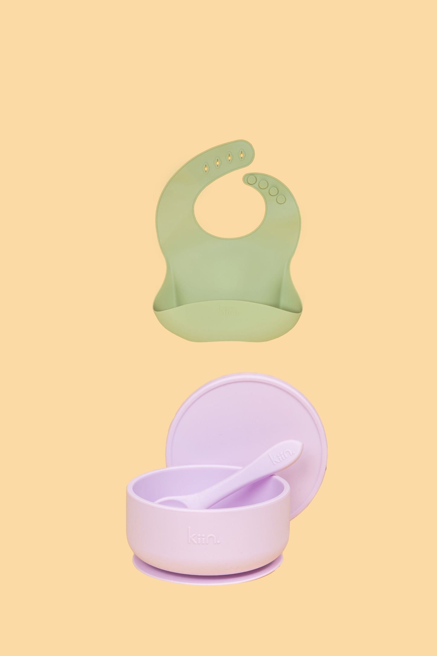 Silicone Suction Bowl & Bib Bundle Bundles Kiin ® Lilac Sage 