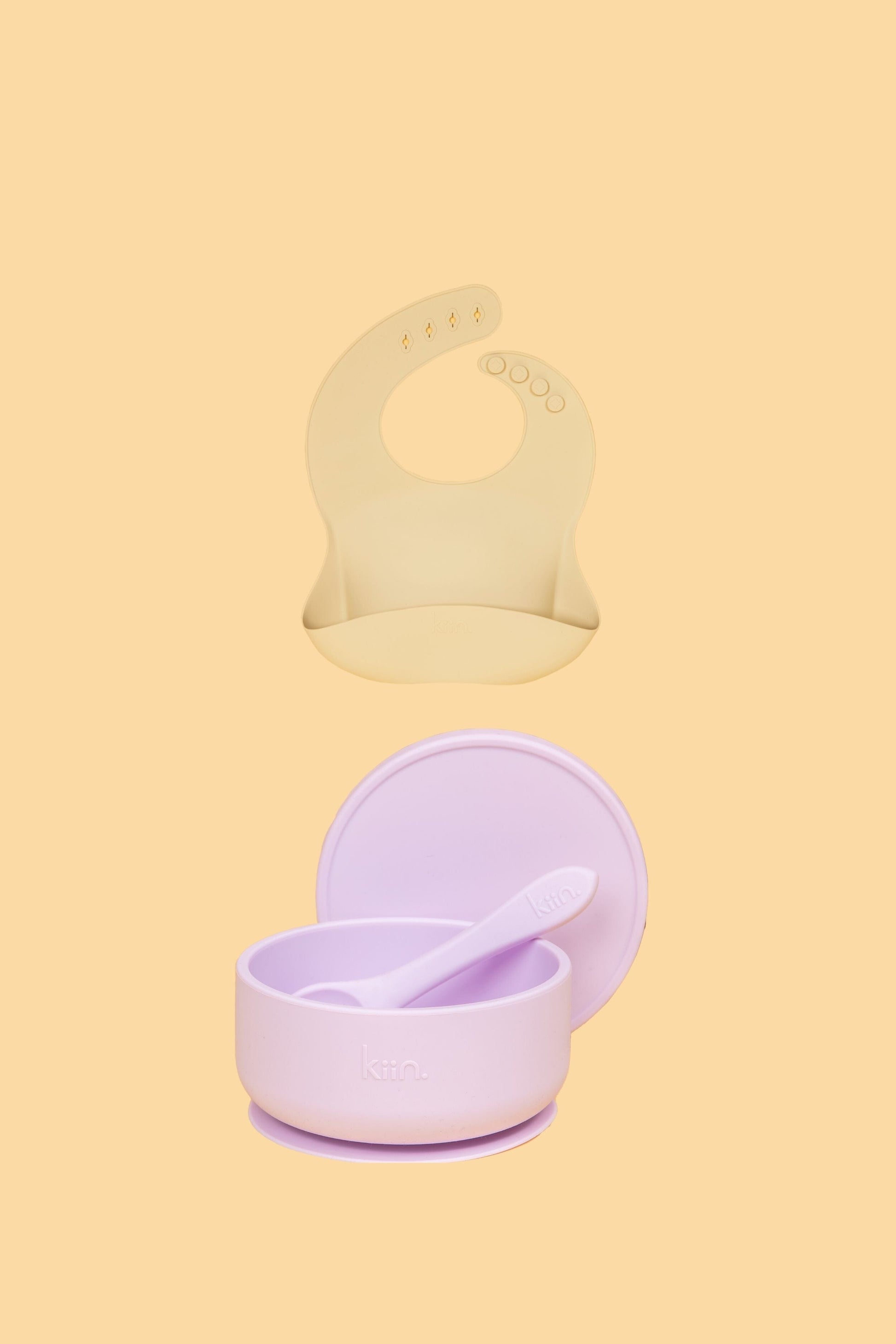 Silicone Suction Bowl & Bib Bundle Bundles Kiin ® Lilac Vanilla 