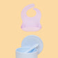 Silicone Suction Bowl & Bib Bundle Bundles Kiin ® Pastel Sky Lilac 