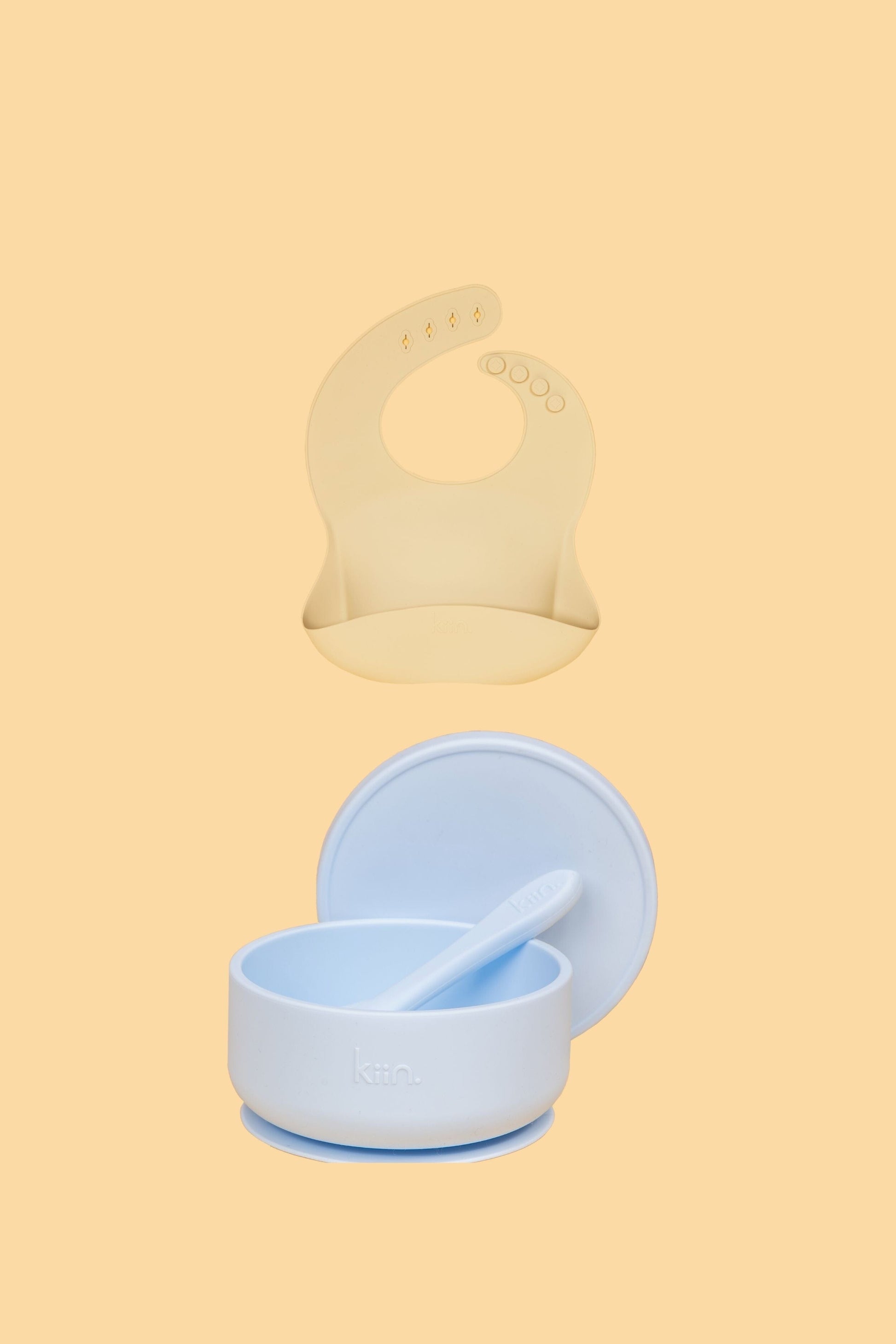 Silicone Suction Bowl & Bib Bundle Bundles Kiin ® Pastel Sky Vanilla 