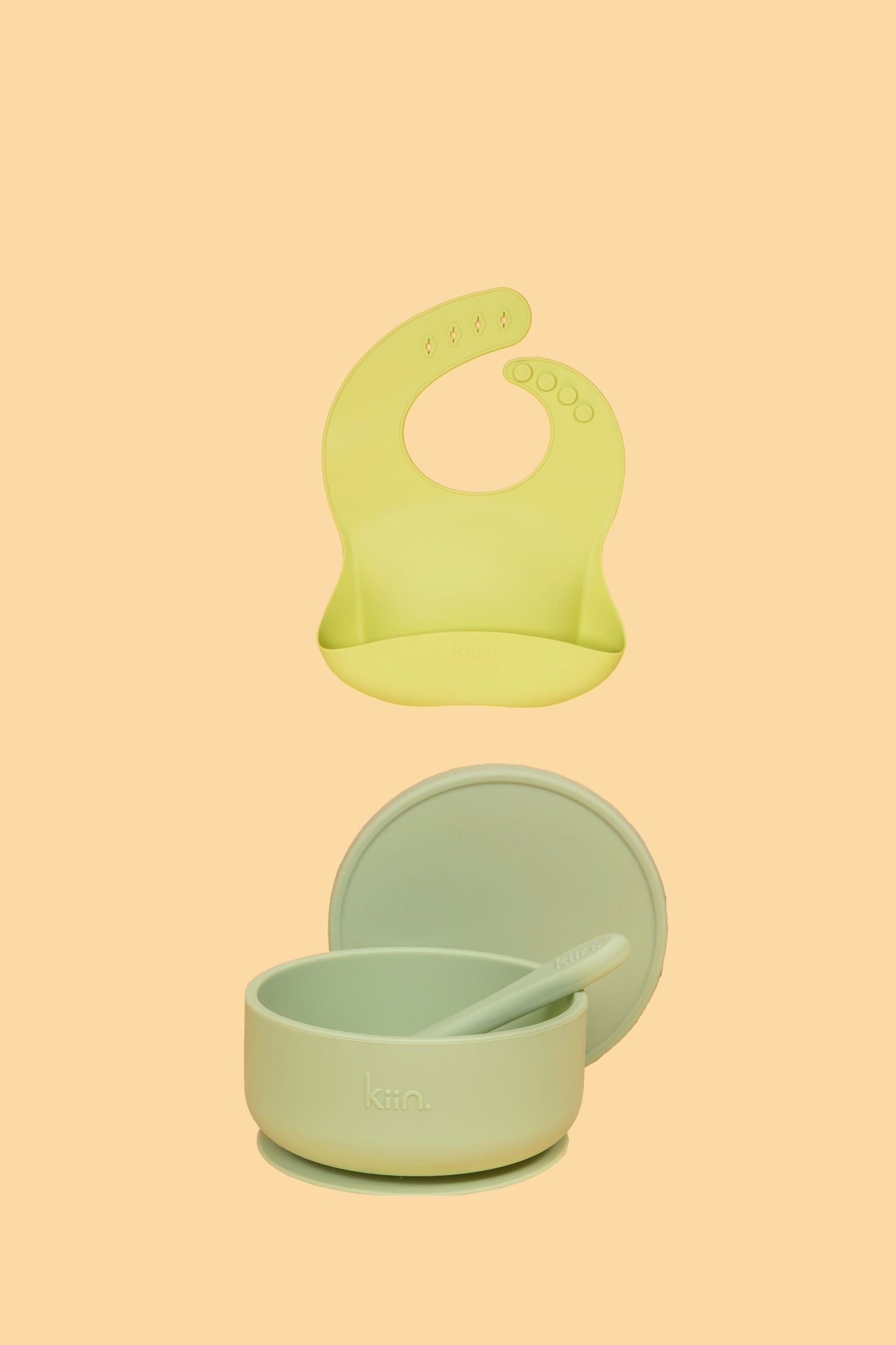 Silicone Suction Bowl & Bib Bundle Bundles Kiin ® Sage Apple 