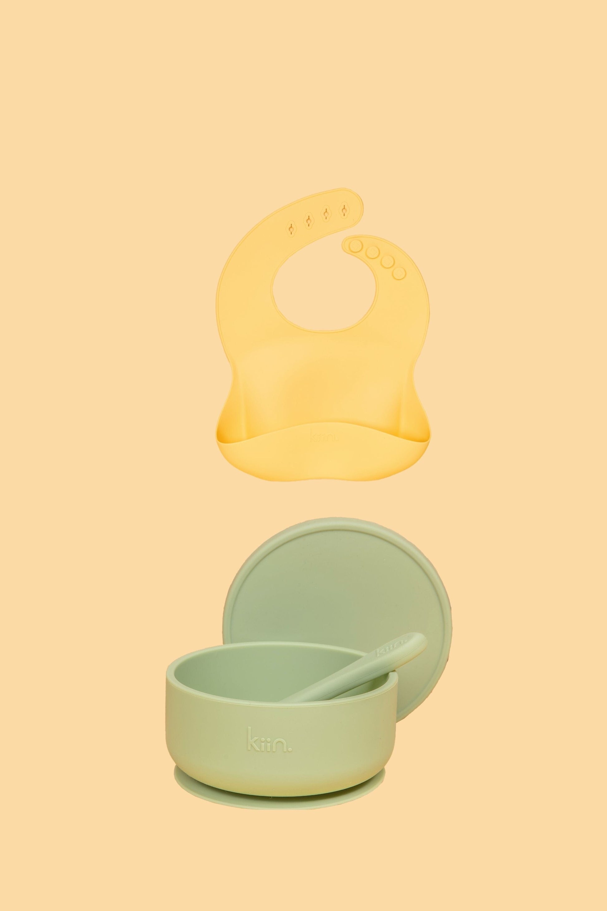 Silicone Suction Bowl & Bib Bundle Bundles Kiin ® Sage Buttercup 